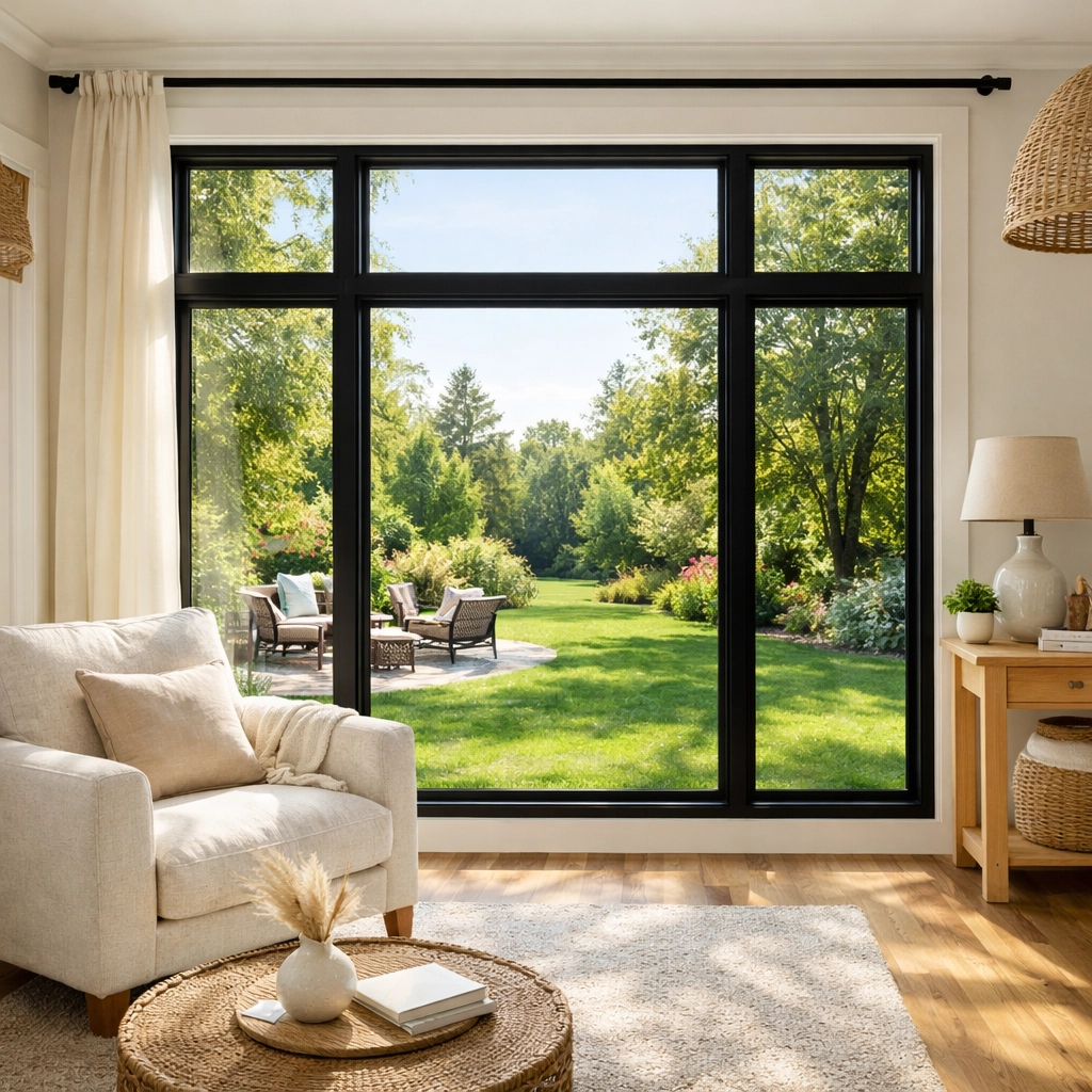 Modern energy-efficient windows providing natural light and draft-free comfort in a rightsized bungalow.