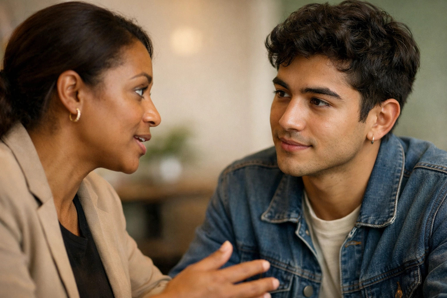 Two professionals demonstrating active listening exercise for building team psychological safety