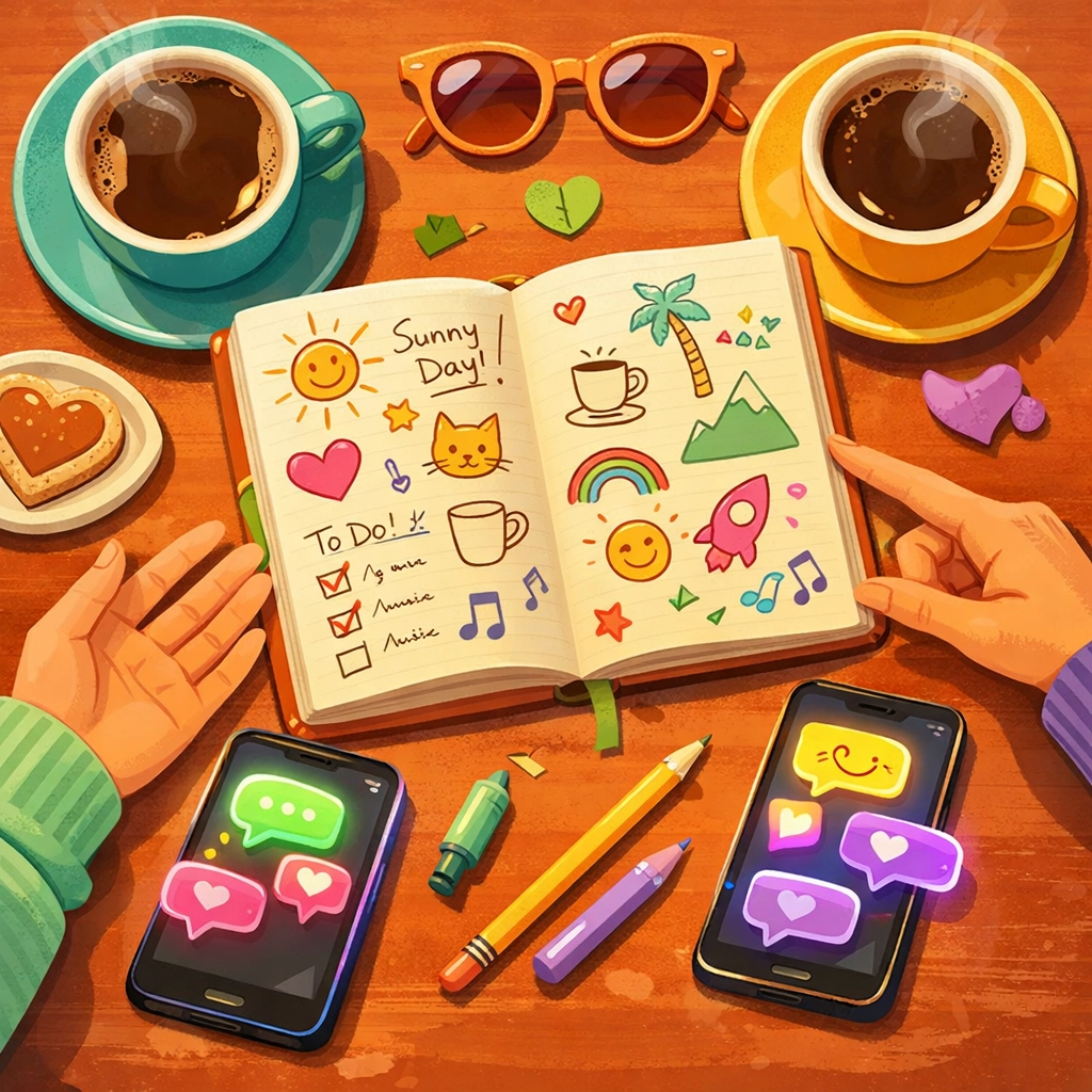 Casual conversation about boundaries and consent over coffee between partners