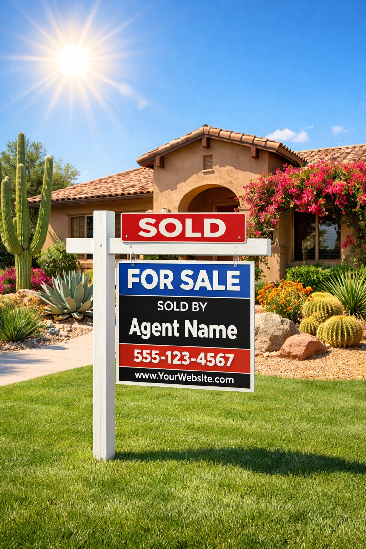 Glendale home with a sold sign showcasing a successful fast house sale in Arizona.