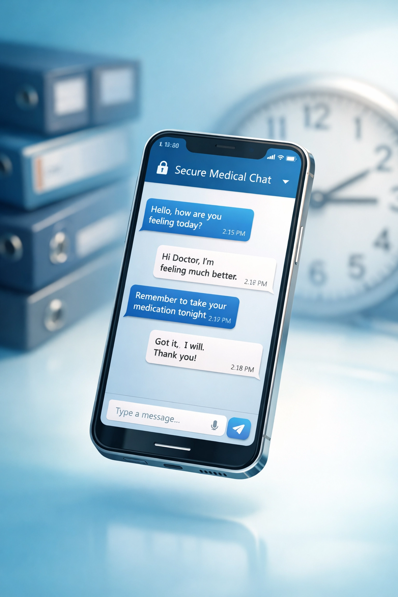 Secure medical chat on a smartphone for an affordable GLP-1 weight loss consultation.