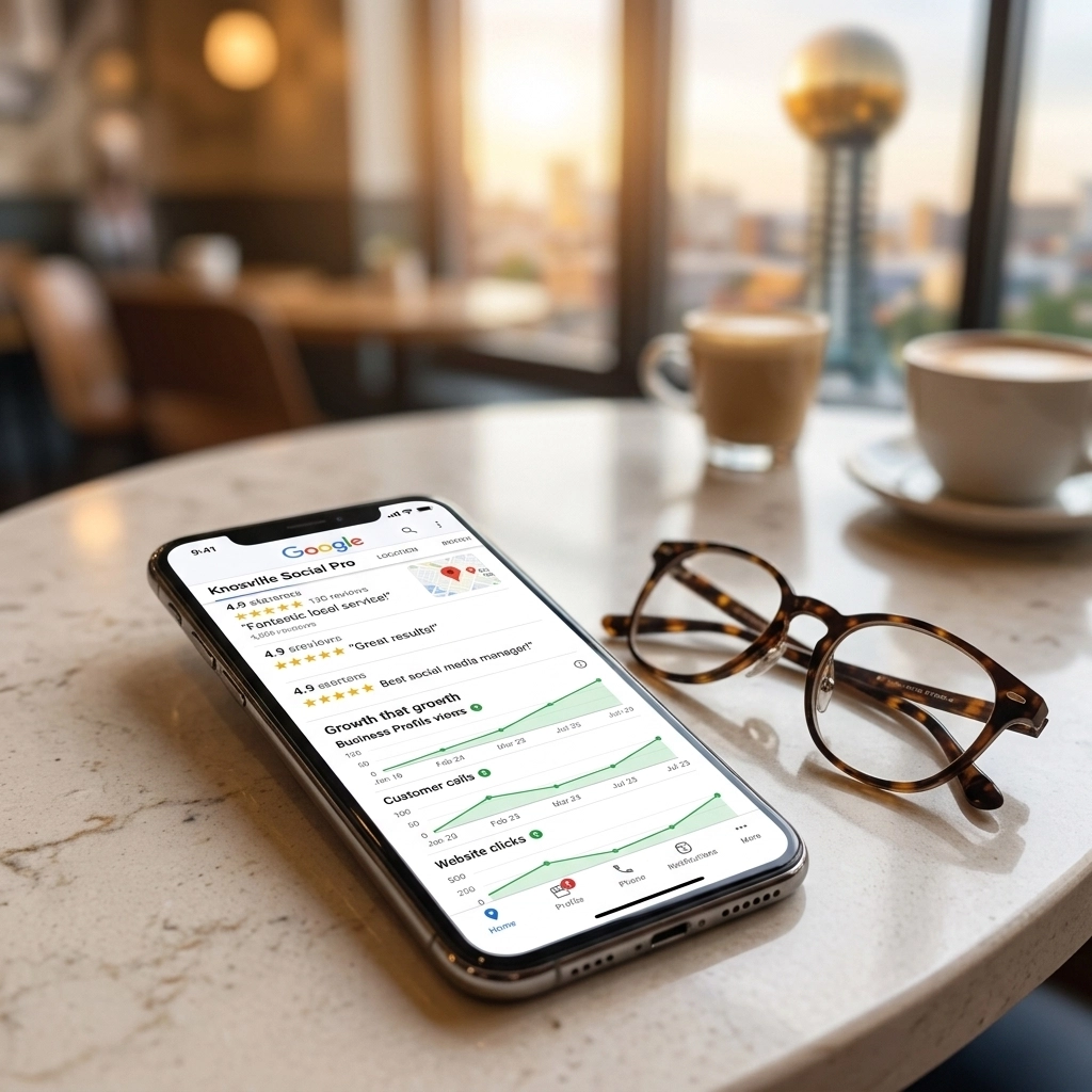 GMB dashboard on a smartphone