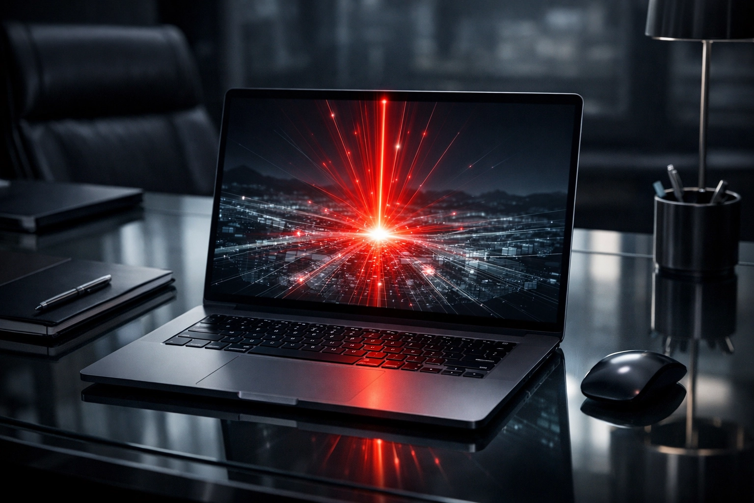 Laptop displaying data visualization representing high-conversion leads from AI SEO optimization.