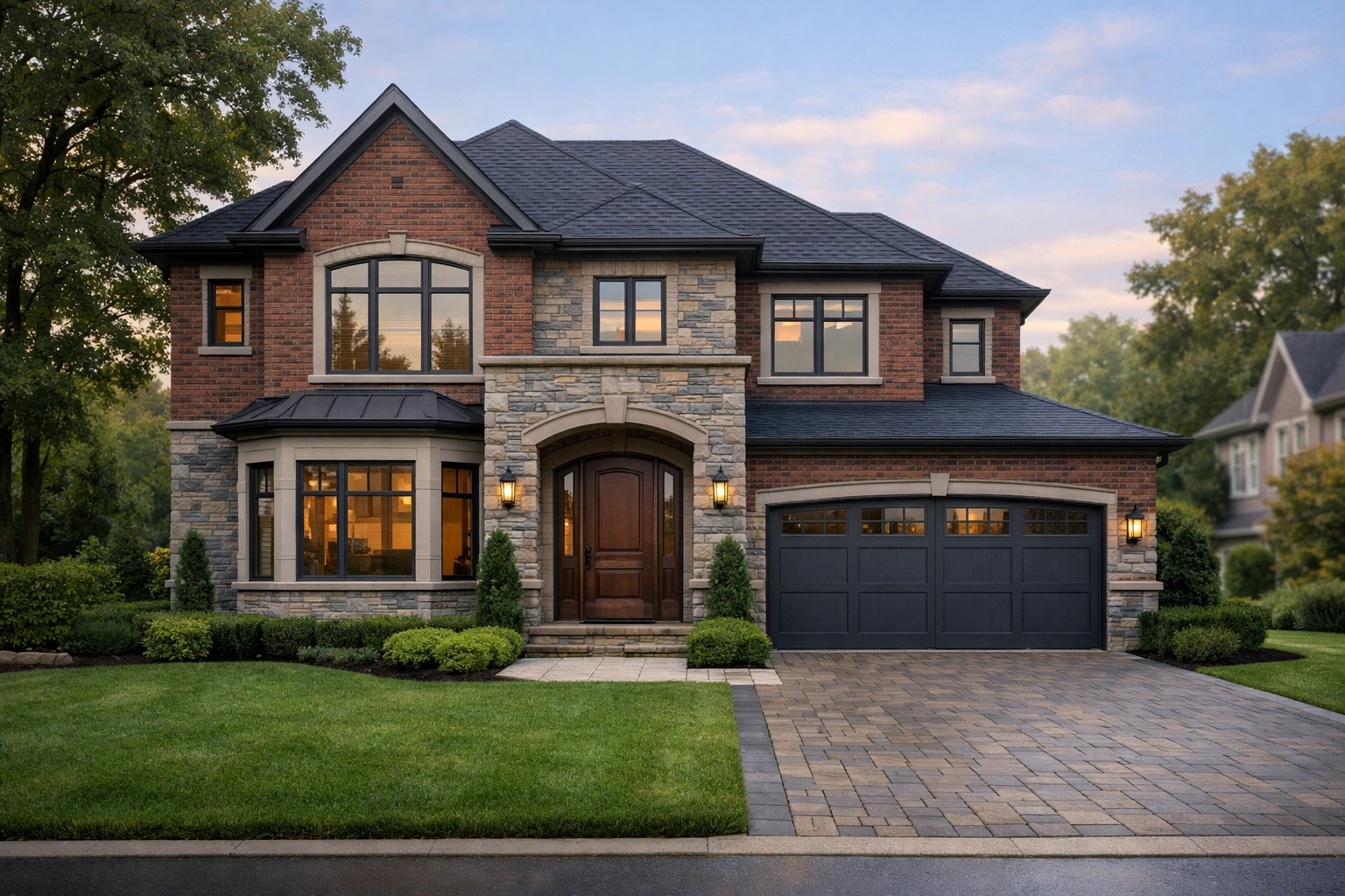 Luxury detached family home in Richmond Hill or Vaughan, York Region, showing premium Ontario real estate architecture.