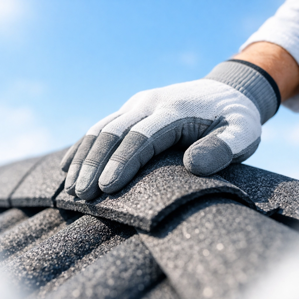 Licensed roofing contractor performing an expert inspection to guarantee a high-quality leak-proof repair.