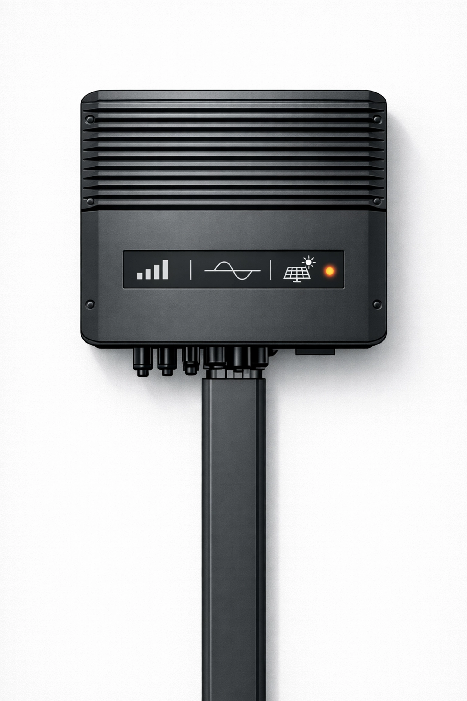 Moderner Wechselrichter mit Steigleitung für Photovoltaik-Monitoring in Wien.