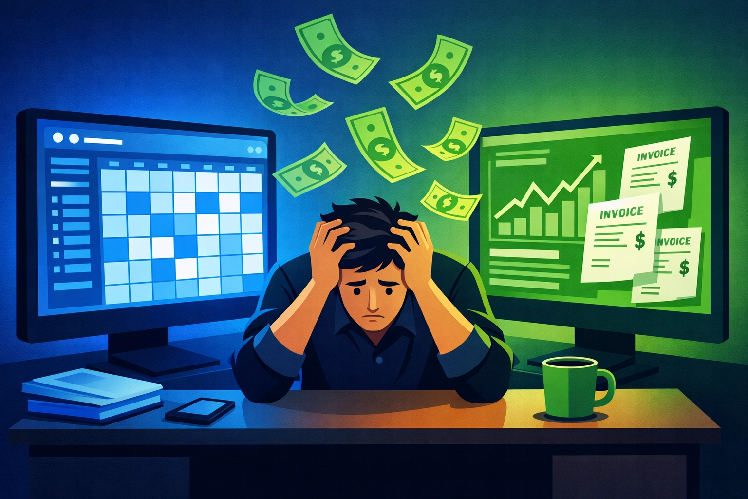 Trade business owner managing Housecall Pro and QuickBooks with rising monthly software costs