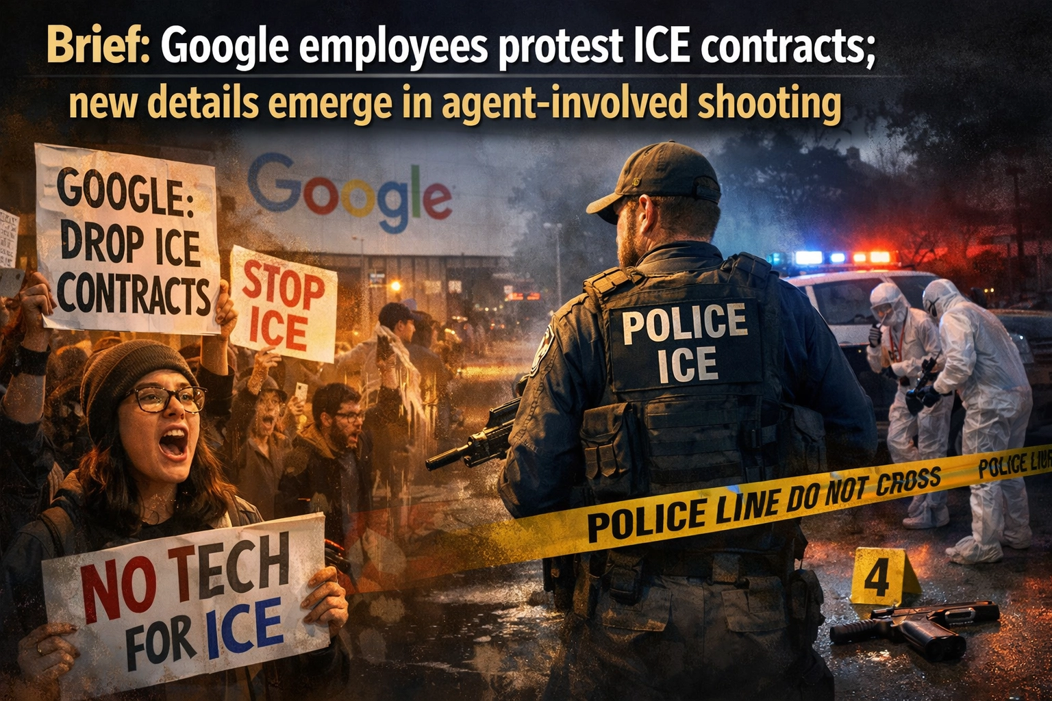 [HERO] Brief: Google employees protest ICE contracts; new details emerge in agent-involved shooting