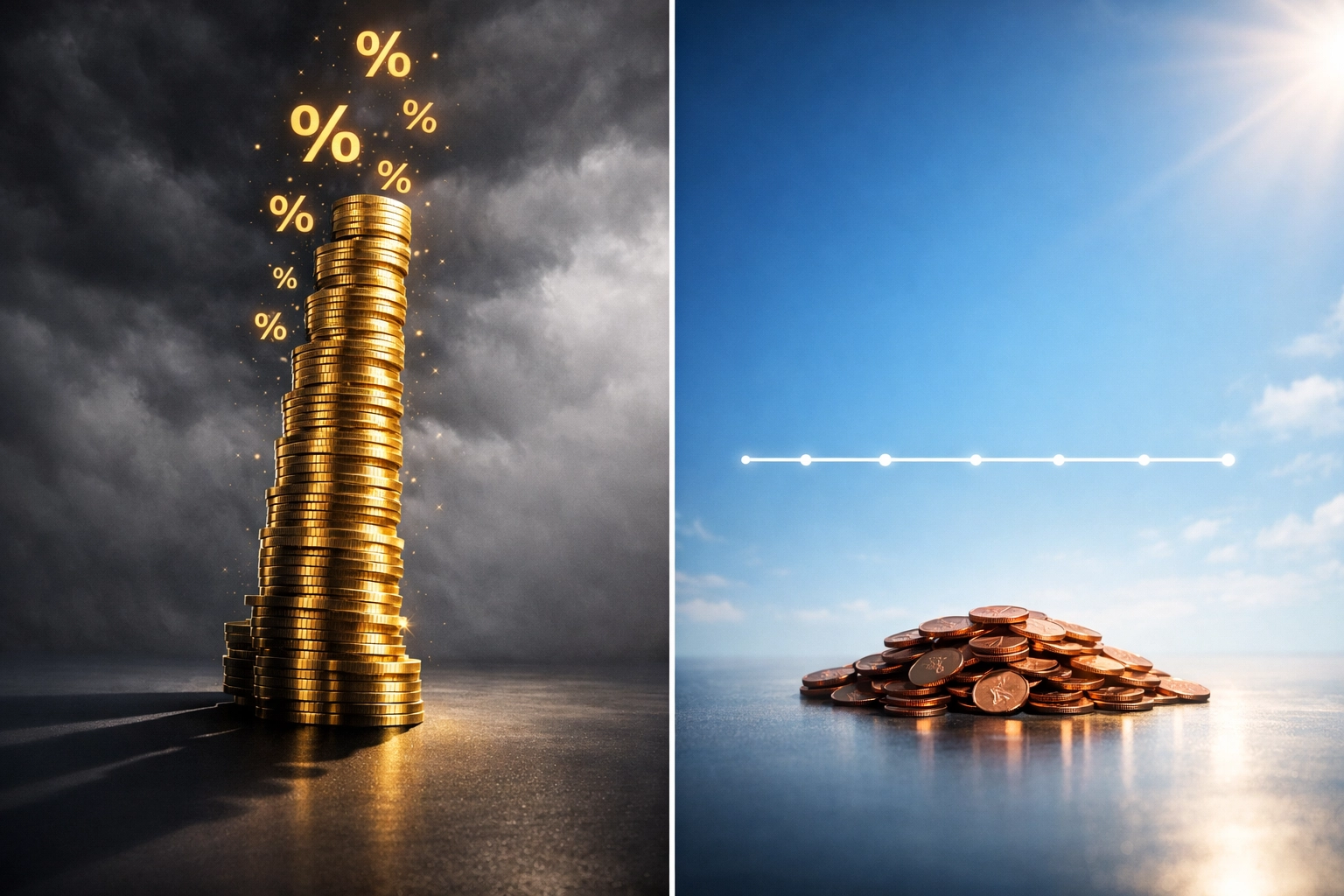 Percentage-based fees vs flat-rate crypto payment costs comparison visualization