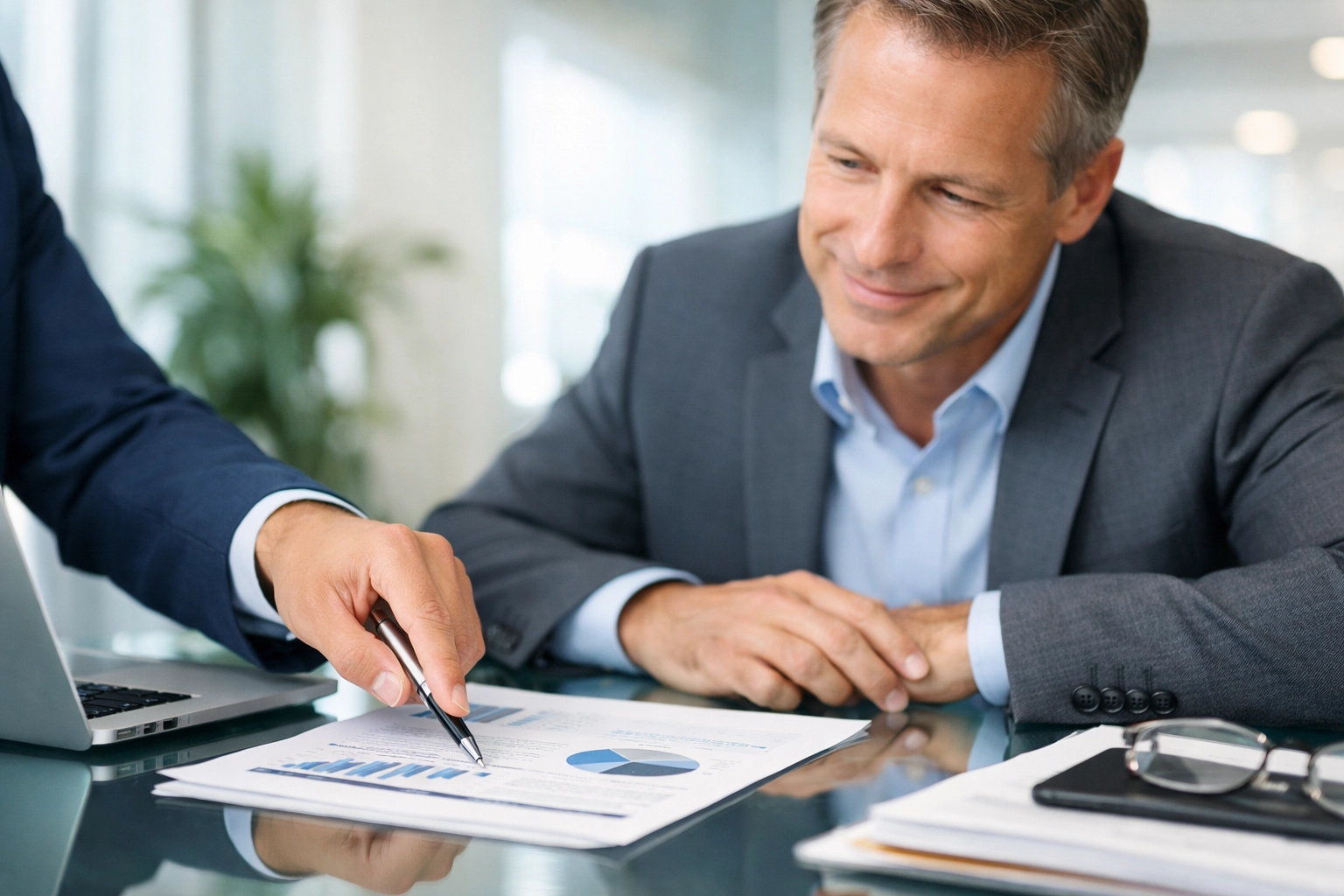 Professional title experts conducting due diligence on bankruptcy sale orders at a conference table.
