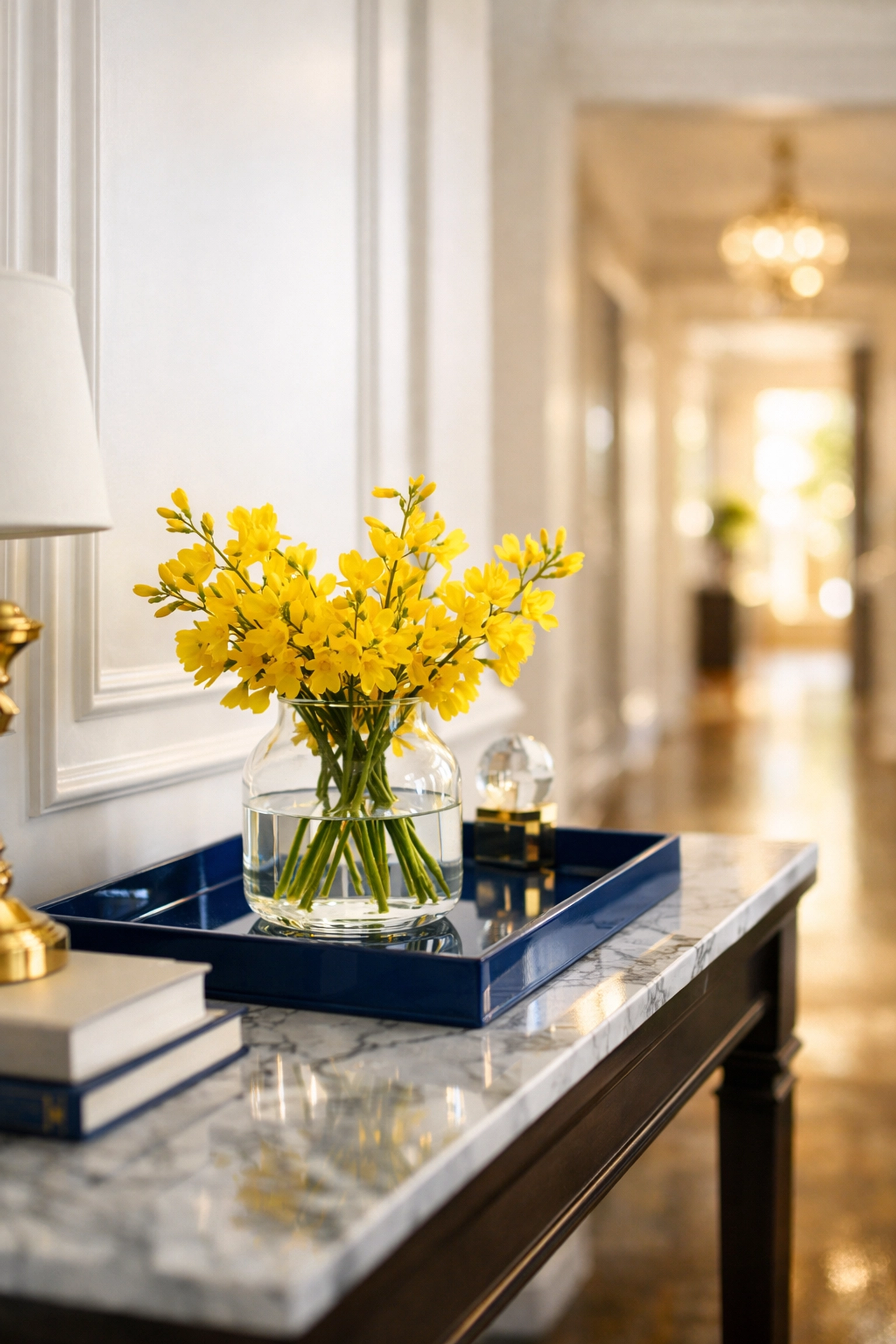 Impeccable entryway foyer detailing the excellence of luxury house cleaning Southborough services.