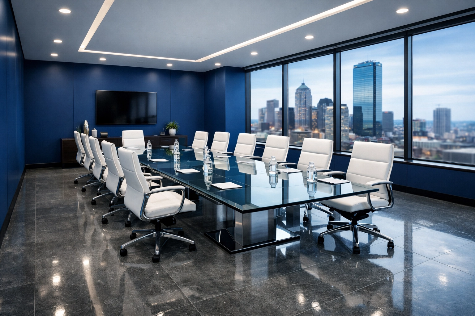 Clean Boston corporate office boardroom showcasing expert commercial cleaning Boston standards.