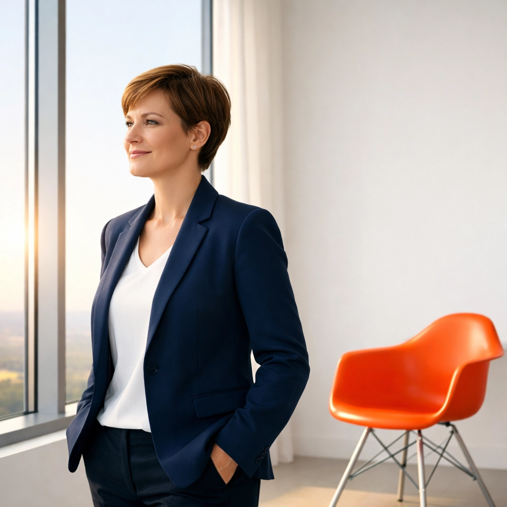 A business owner smiling confidently, illustrating the success of using an ethical sales framework and selling with integrity.