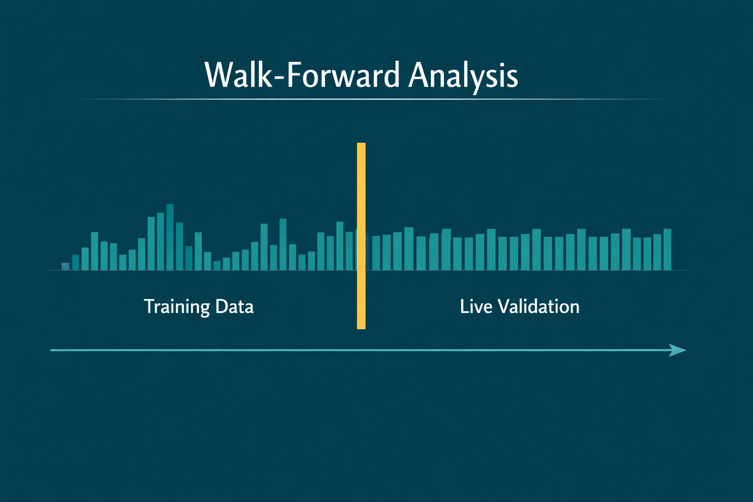 Data chart showing walk-forward analysis to validate backtesting betting strategies.
