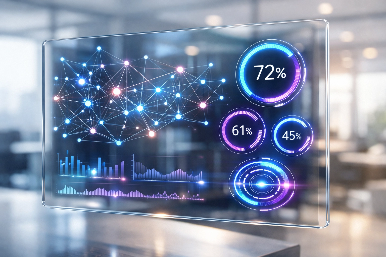 Digitales HR-Interface mit KI-Metriken zur Steuerung von Recruiting-Prozessen.