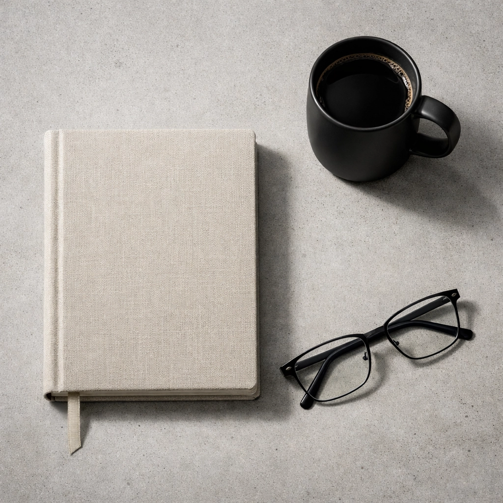 Minimalist desk layout with a planner for ERO strategic tax planning and risk management services.