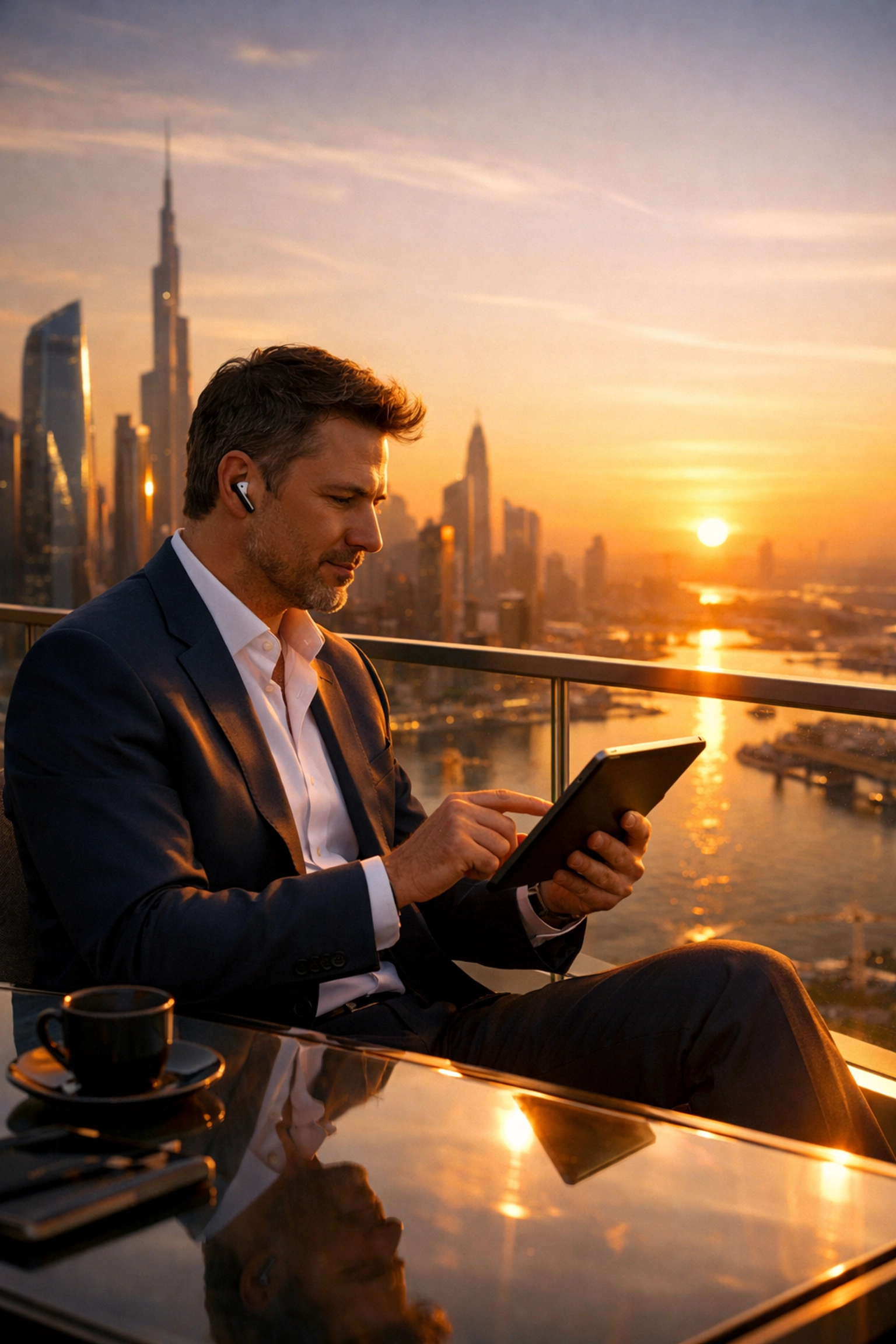 A business professional working remotely with high-speed connectivity through a mobile VoIP network.