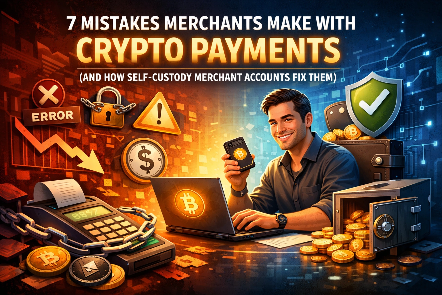 [HERO] 7 Mistakes Merchants Make with Crypto Payments (And How Self-Custody Merchant Accounts Fix Them)