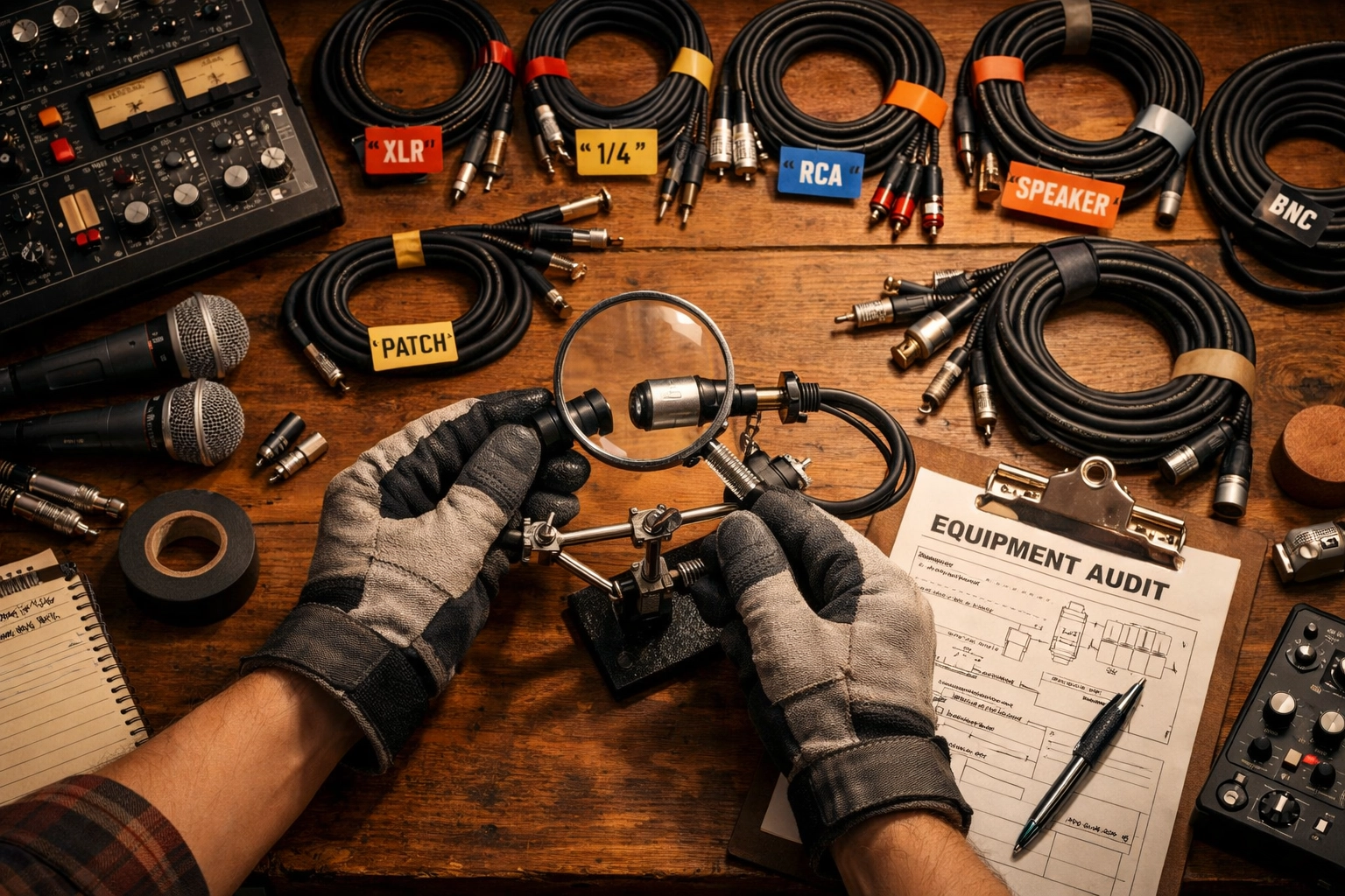 Professional audit of church audio equipment and cables to maximize existing technology