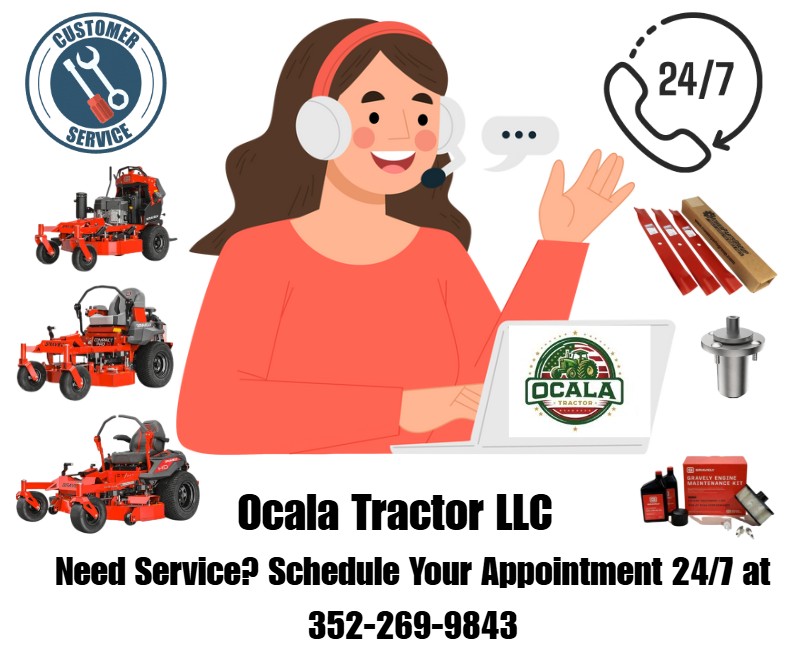 Female Customer Service Rep with Gravely Products and 24/7 Service Info