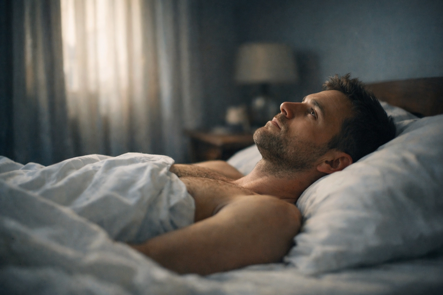 Férfi pihen ágyban - megfelelő alvás fontos a potenciához