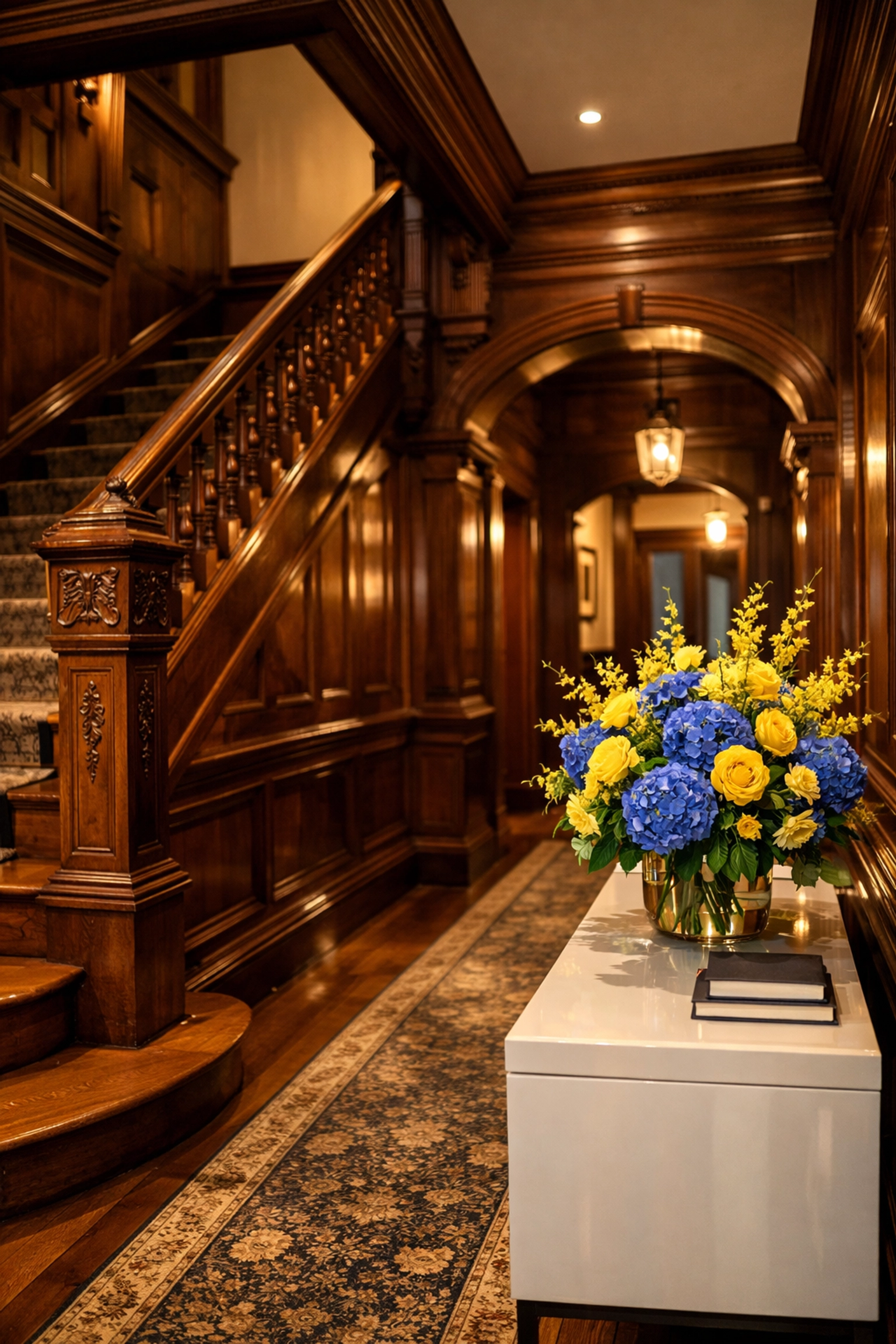 Clean historic Back Bay hallway showing results of expert apartment cleaning Boston.