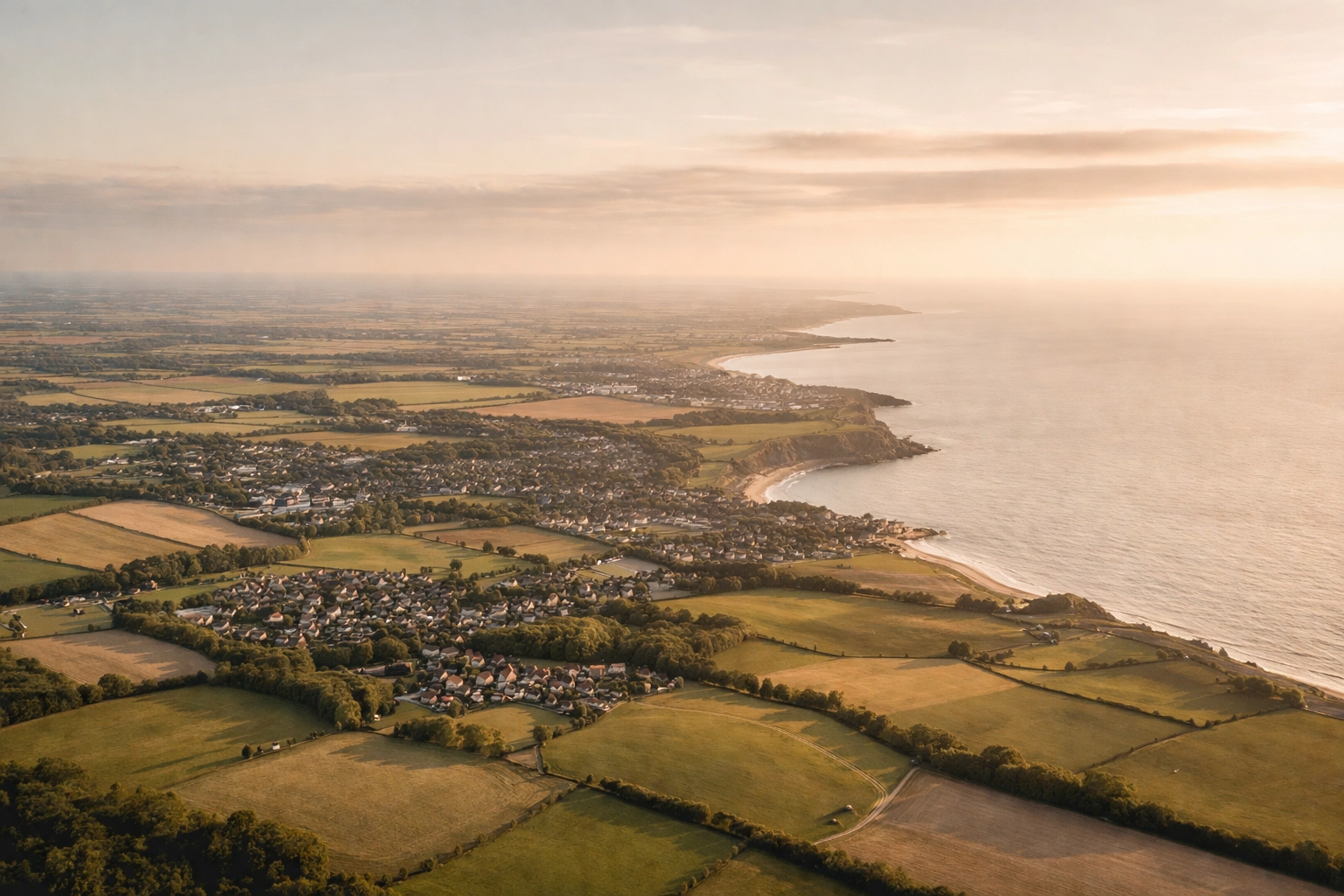 Aerial view of Sunderland and Durham coastline, home to top affordable web design services