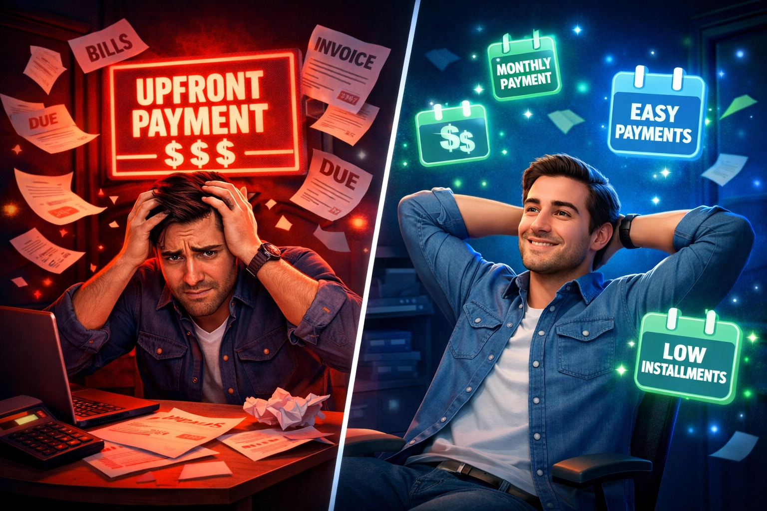 Comparison of upfront website costs versus affordable monthly rent-to-own payment plans for small business