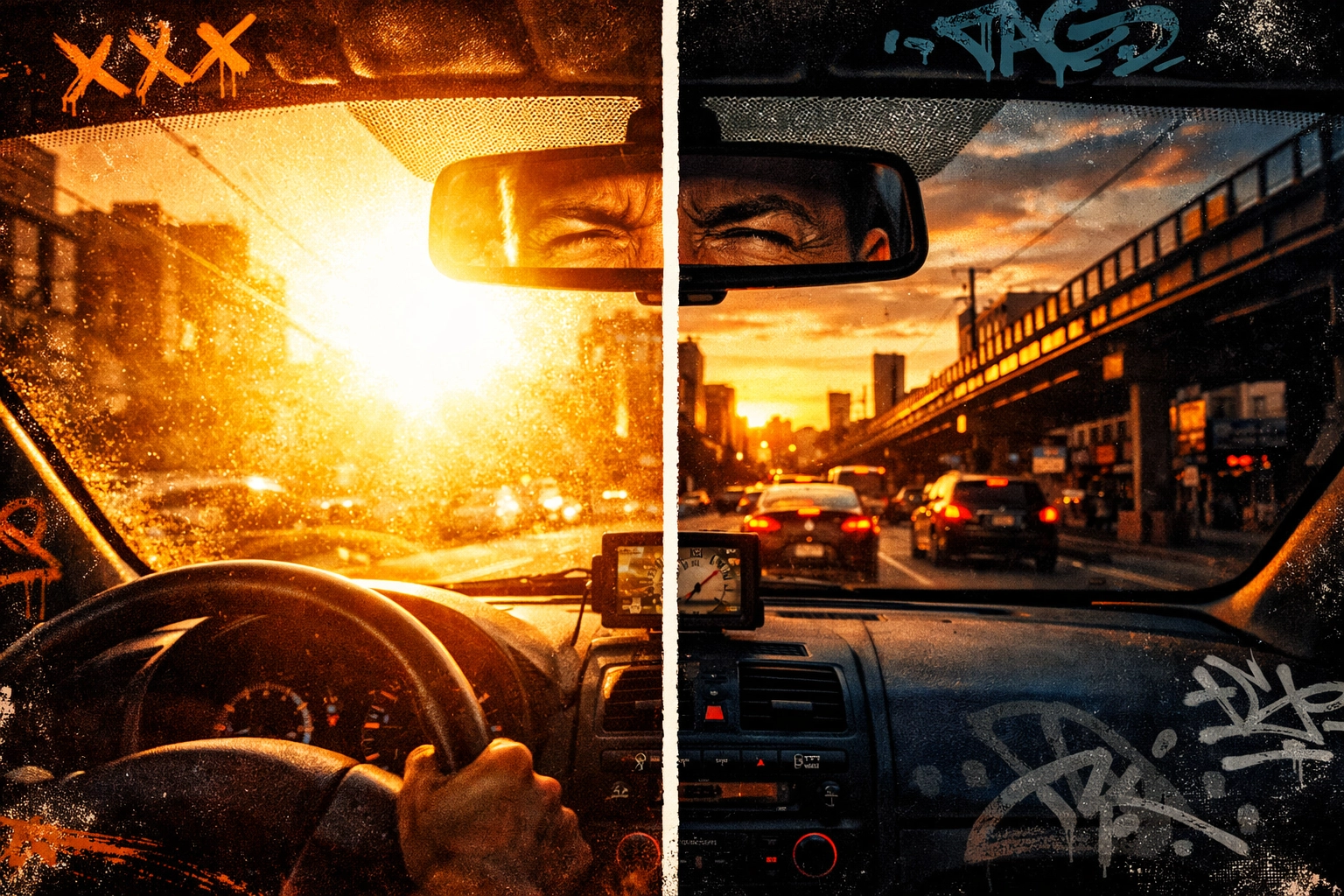 Driver view showing glare reduction with professional window tint installation