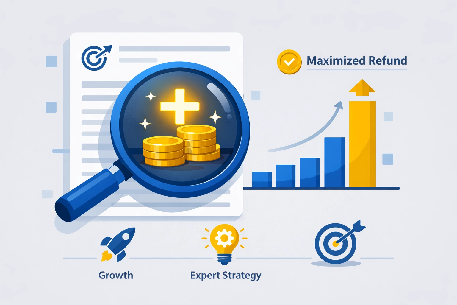 Digital dashboard showing a maximized tax refund and in-depth deduction analysis for small business owners.