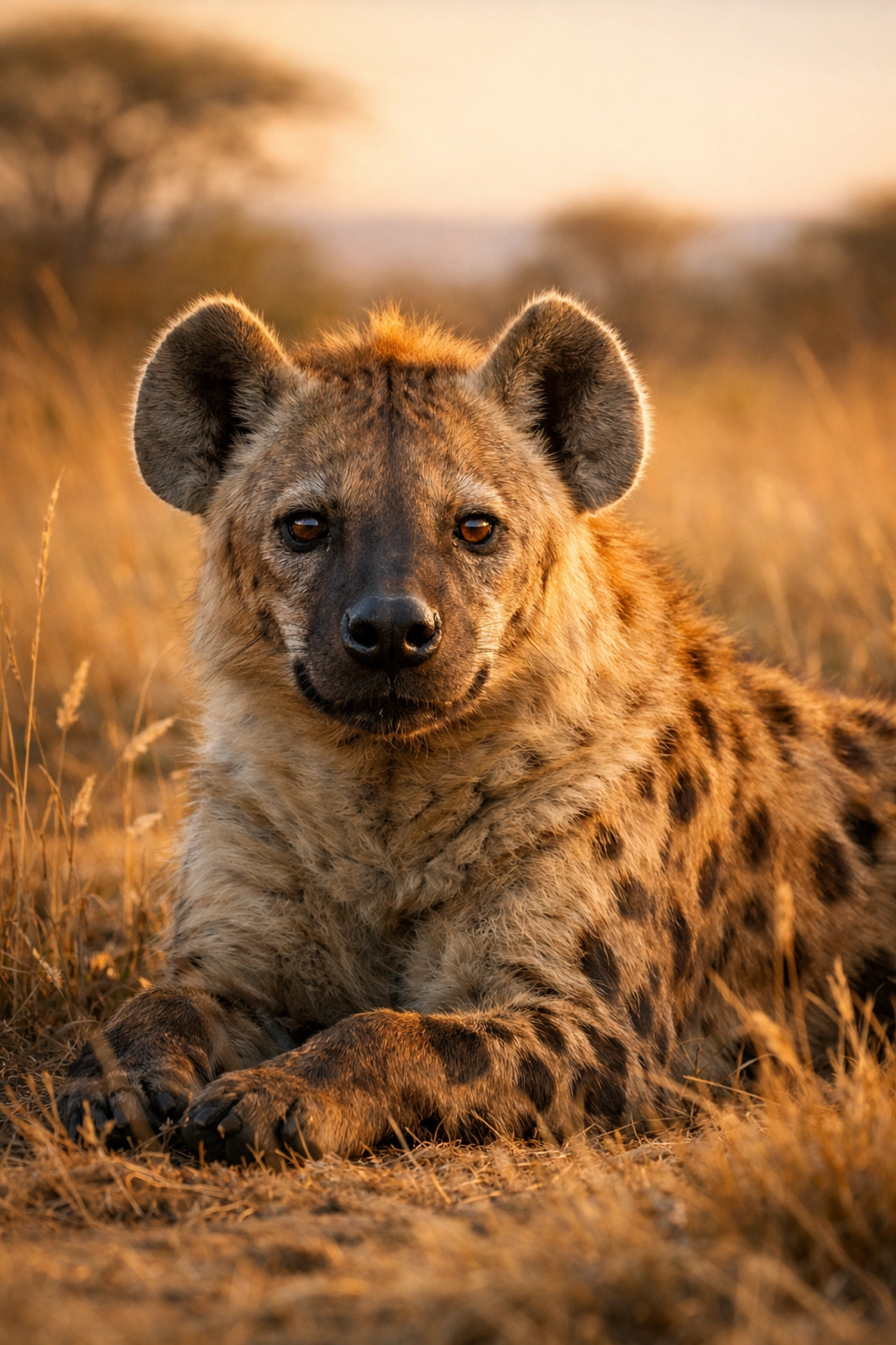 A spotted hyena in its natural habitat, showcasing the importance of species spotlighting in wildlife marketing.