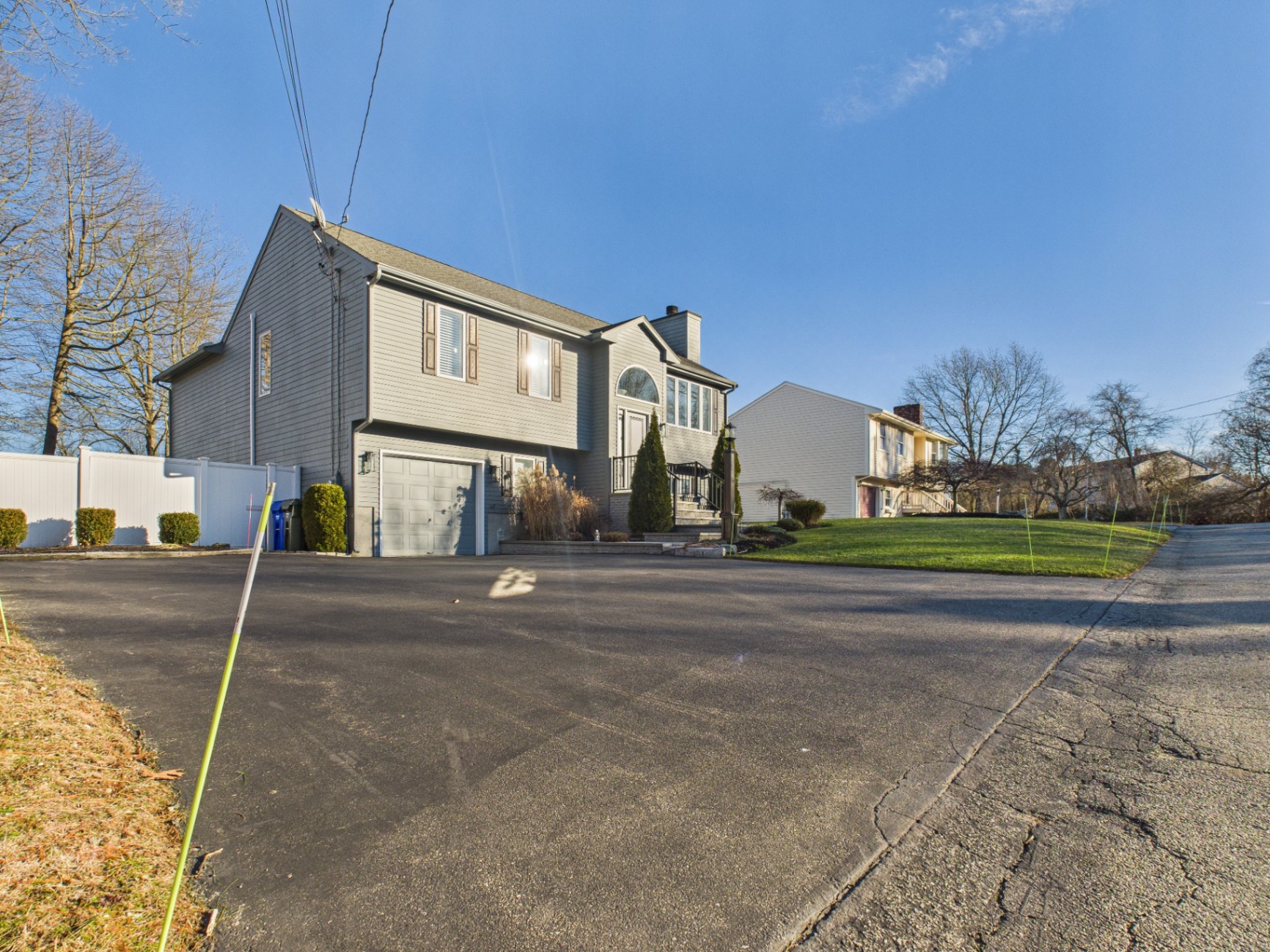 Gray Two-Story Home Exterior