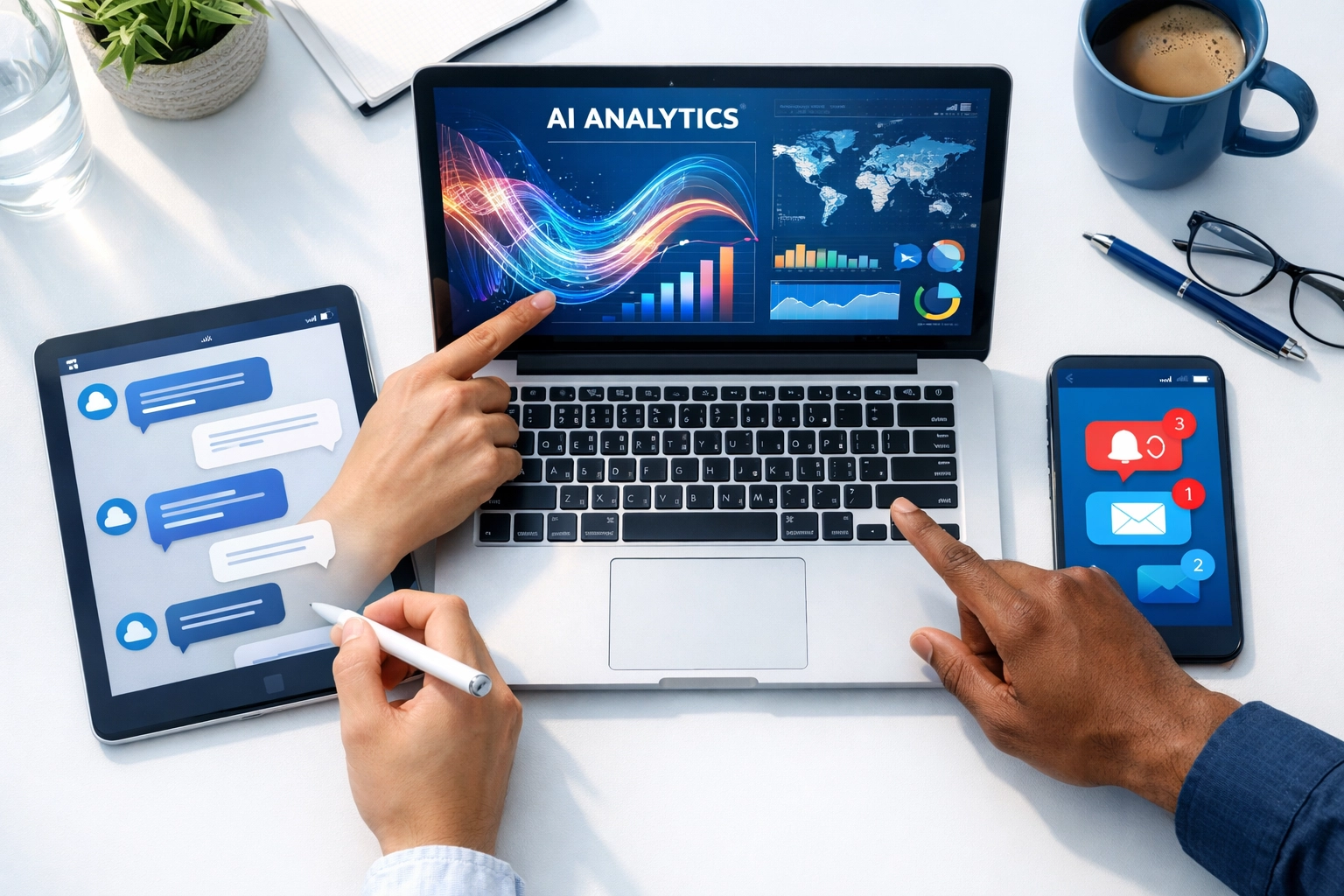 Team collaborating on ServiceNow Agentic AI analytics dashboards for improved decision-making