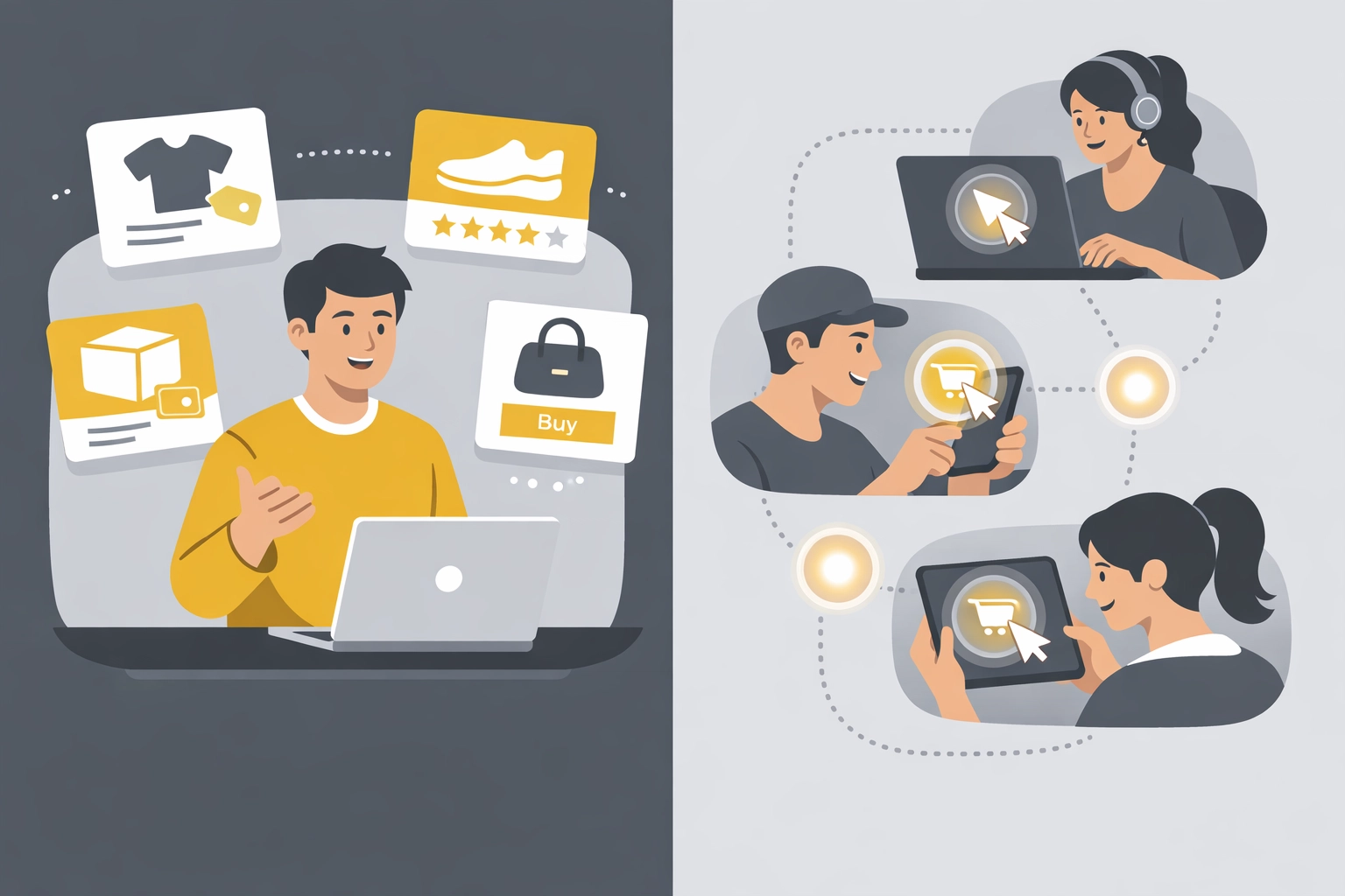 Interactive shoppable video presentation connecting presenter with engaged viewers and instant purchases