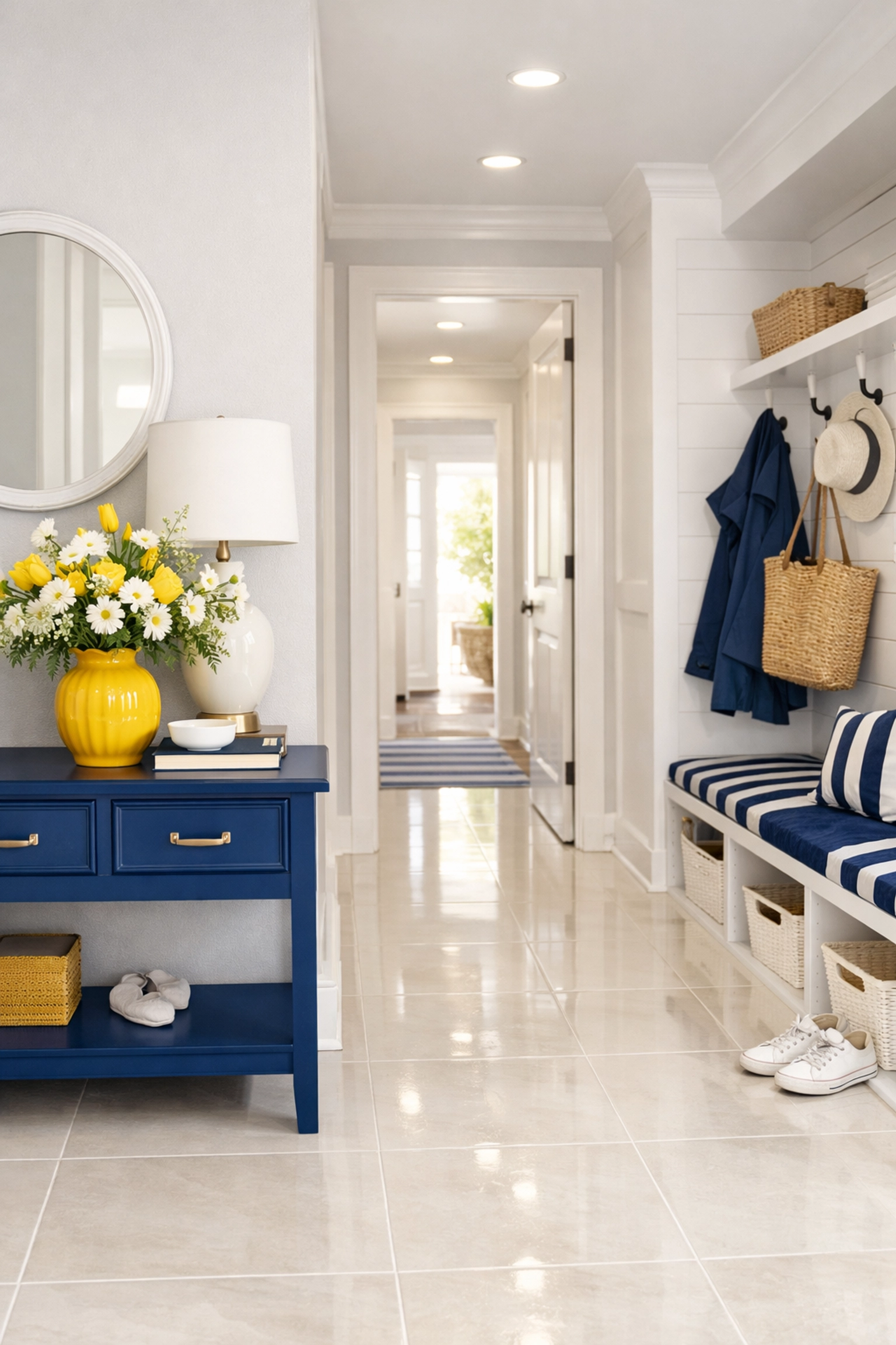 Sparkling clean home entryway reflecting the peace of mind from reliable weekly house cleaning in Westborough.