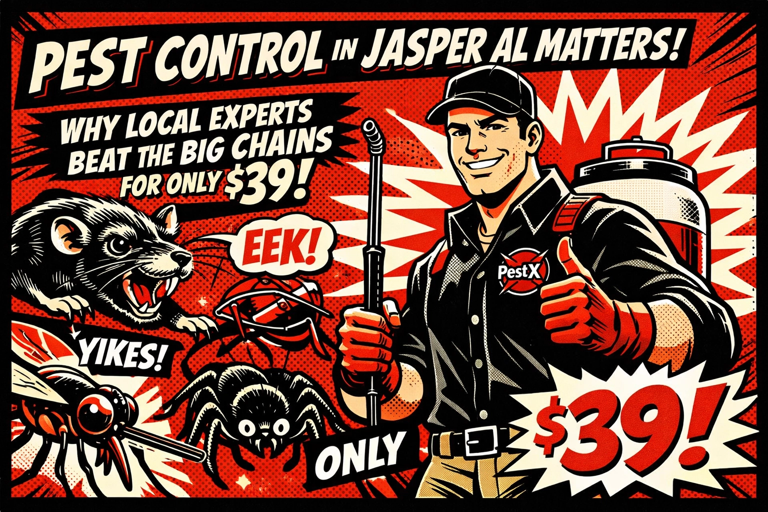 [HERO] Pest Control in Jasper AL Matters: Why Local Experts Beat the Big Chains for Only $39