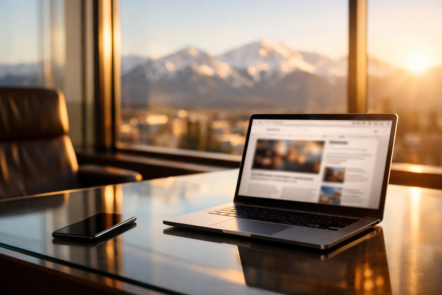 Professional office setting illustrating the strategic 4 PM daily press release timing for brand visibility.