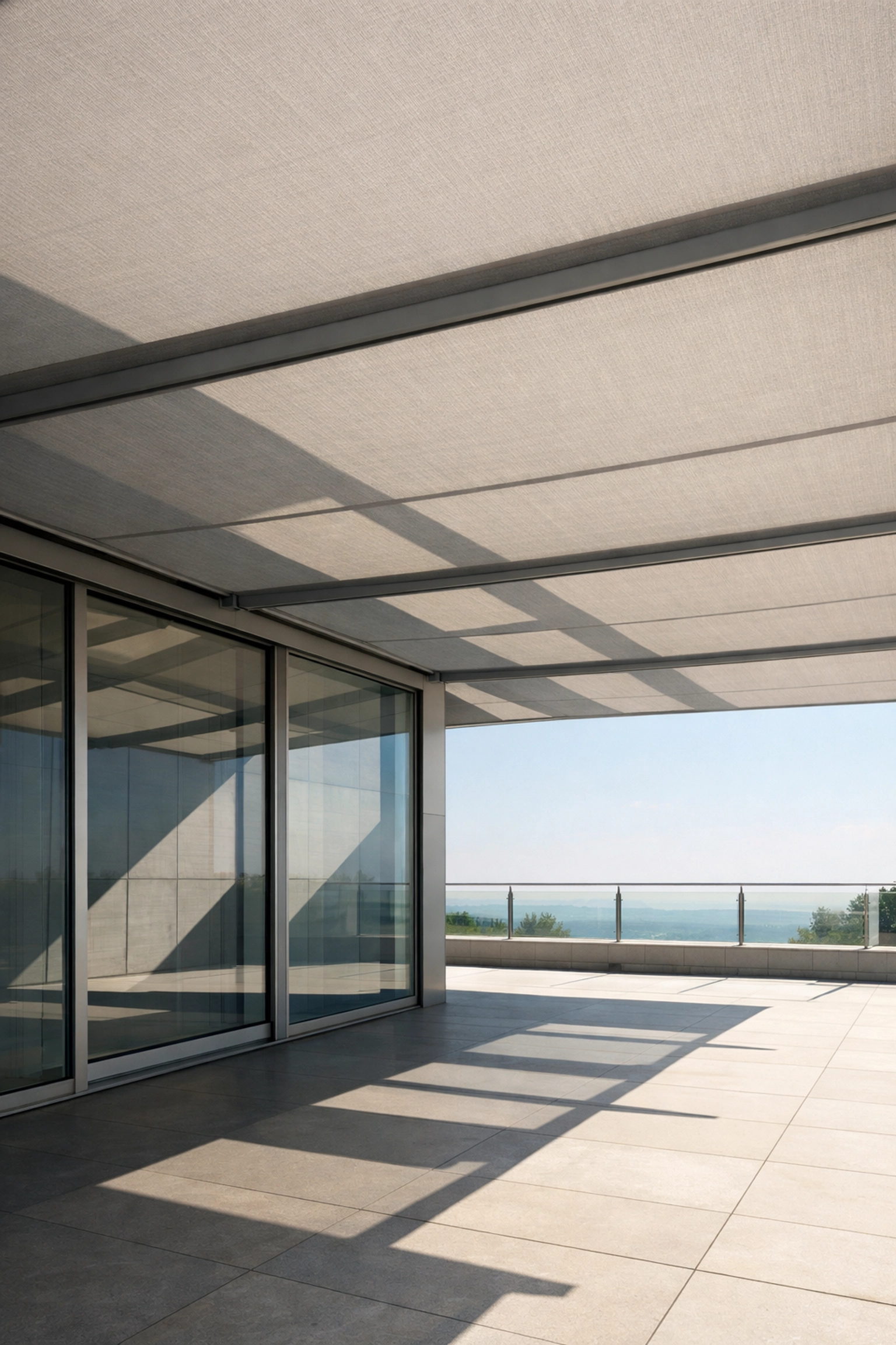 Markise spendet Schatten auf Terrasse und schützt vor Sonneneinstrahlung