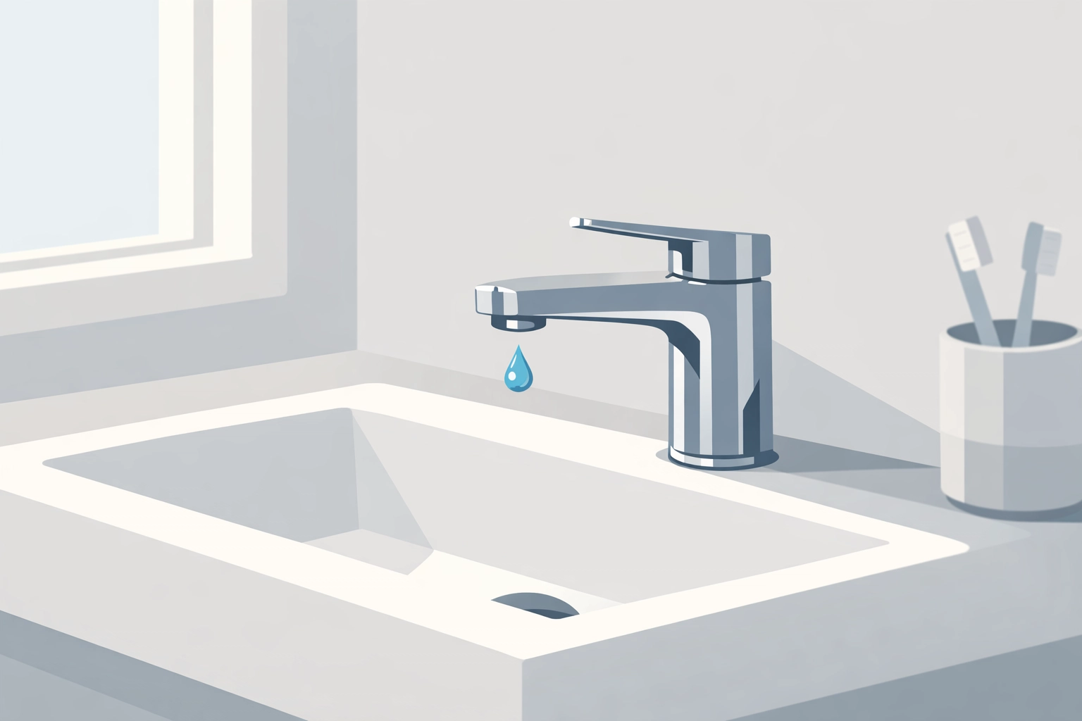 Dripping bathroom faucet needing handyman repair in Vancouver home