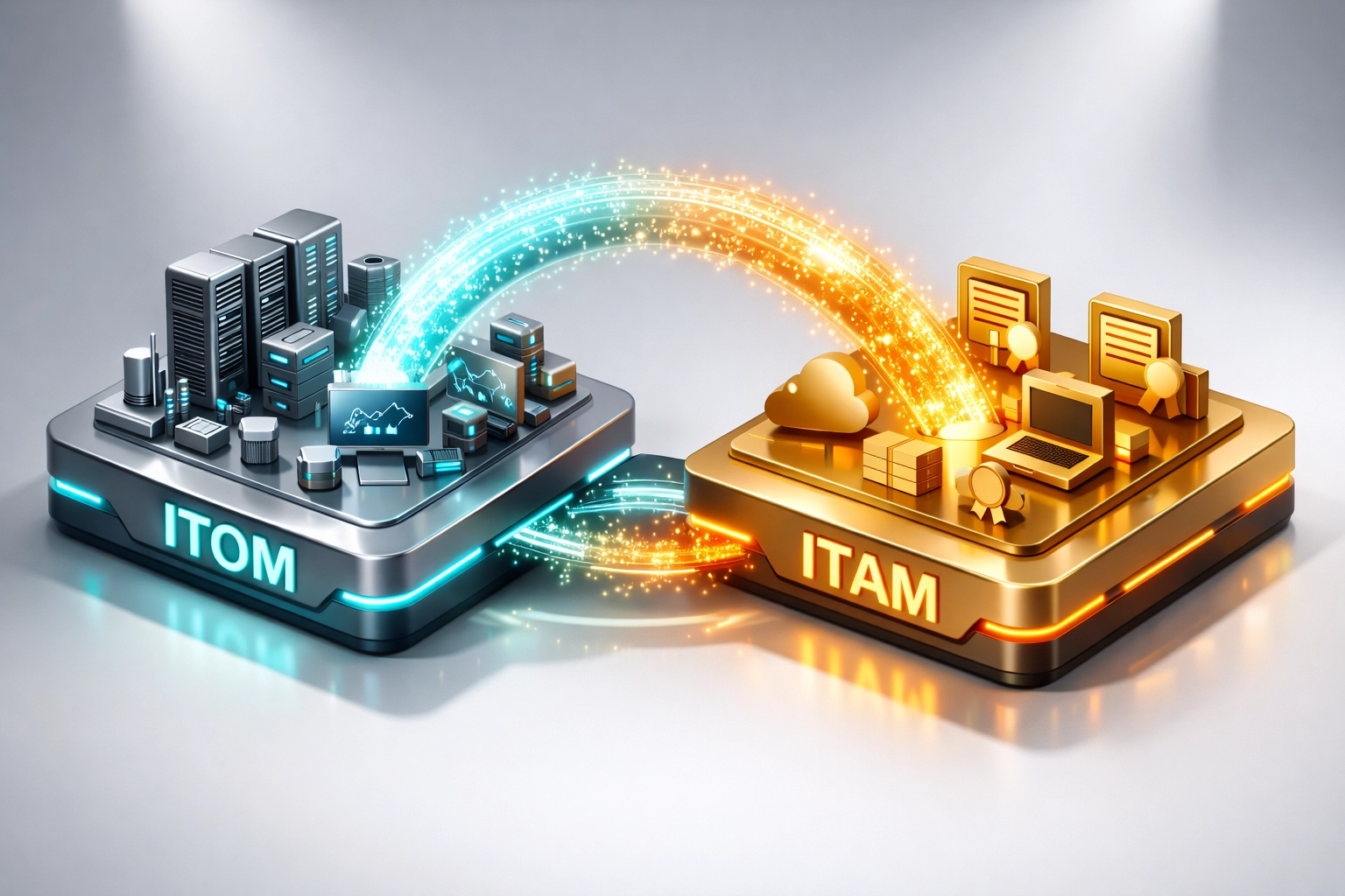 ServiceNow ITOM and ITAM integration with data flowing between asset management and operations modules