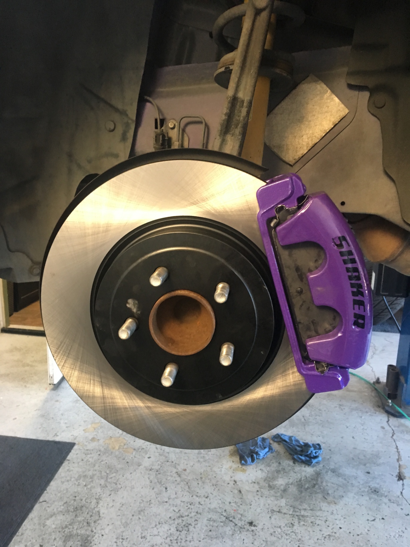 Dual-piston // A close-up of a dual-piston front caliper, showcasing the two distinct piston areas that provide improved clamping force over the base model