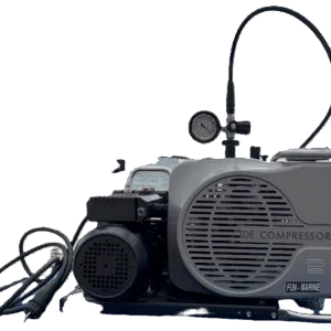 IDE Fun Marine 110 compressor shown on a rugged Australian boat deck for remote breathing air operations