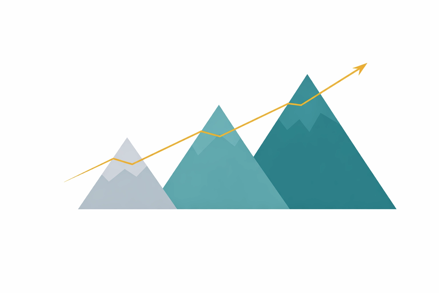 Rising geometric peaks symbolizing business scalability and long-term growth with a digital marketing agency in Tampa.