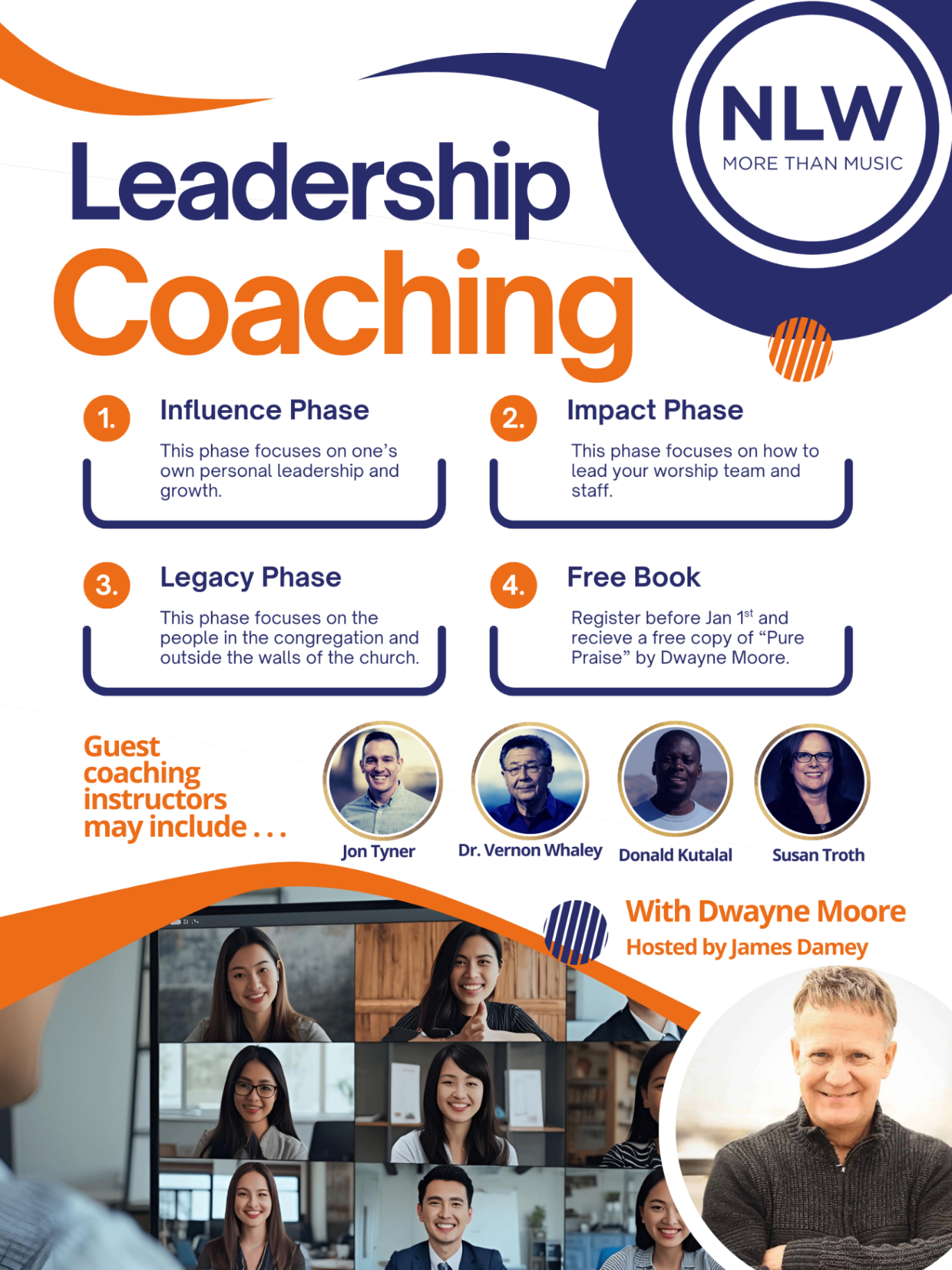 Award-winning coaching program for worship leaders and pastors taught by Dwayne Moore and hosted by James Damey of Next Level Worship International