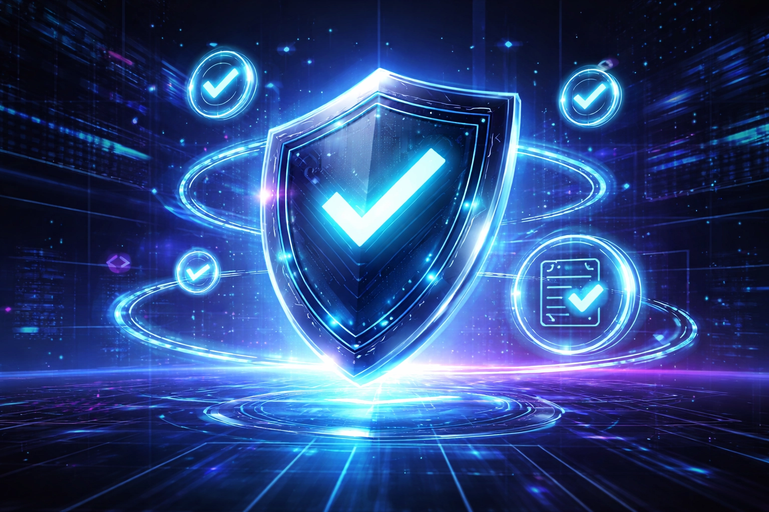 Digital compliance shield symbolizing trust and regulatory security for metaverse payments and MTL compliance