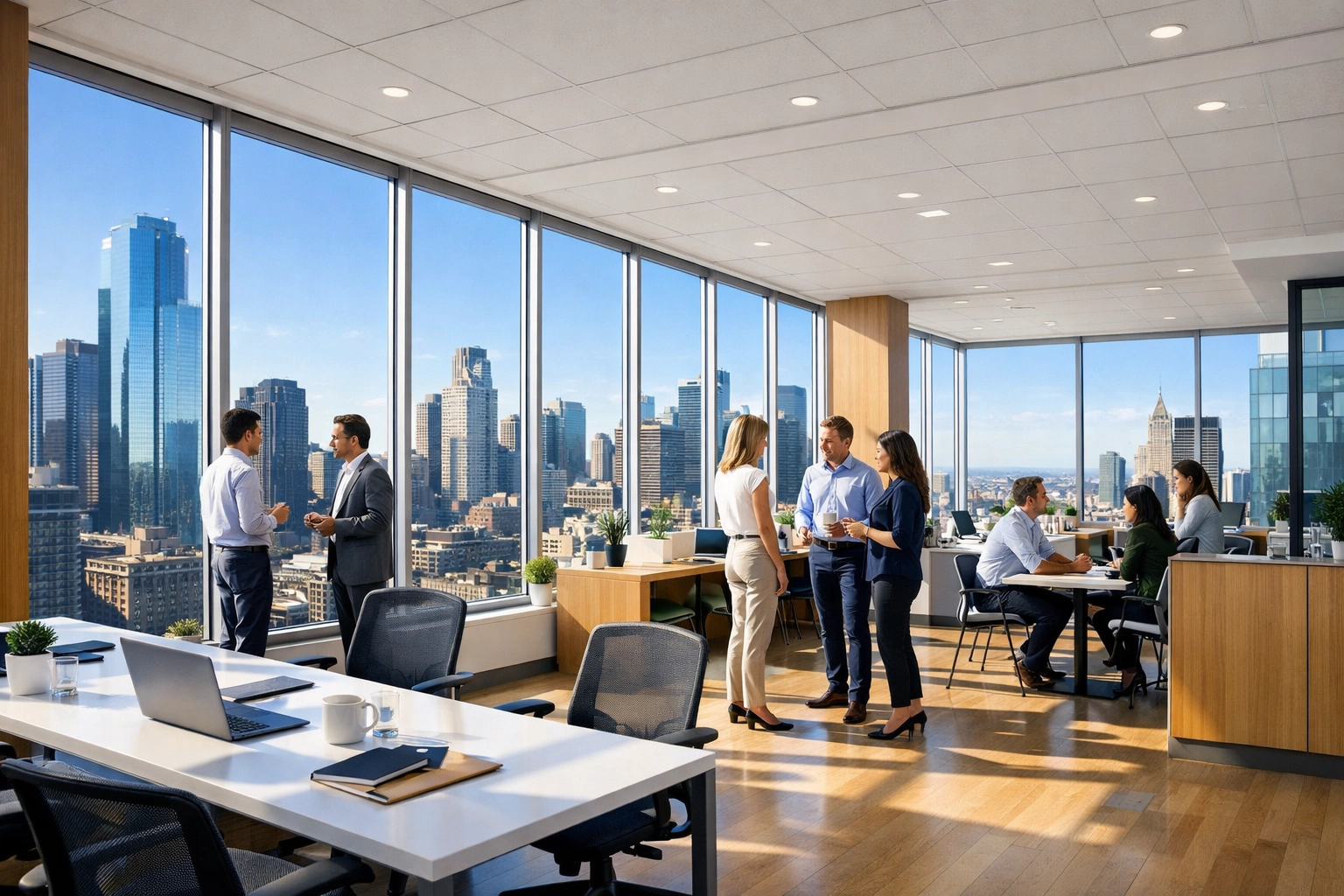 Professionals in a modern corporate office representing Dakdan Worldwide’s strategic communication timing.