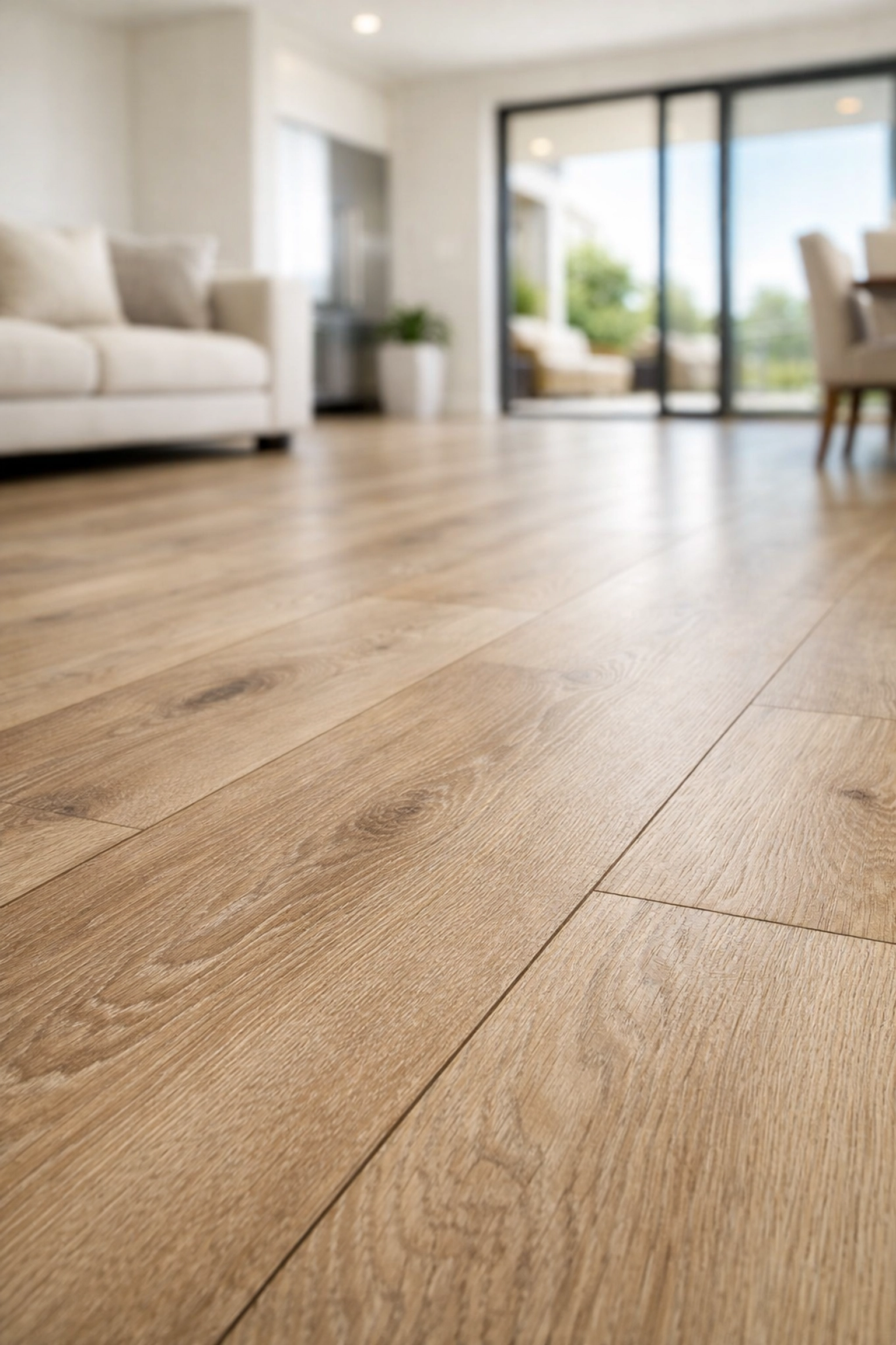 Orlando floor remodeling with luxury vinyl plank flooring in a natural oak finish for a modern Florida home.