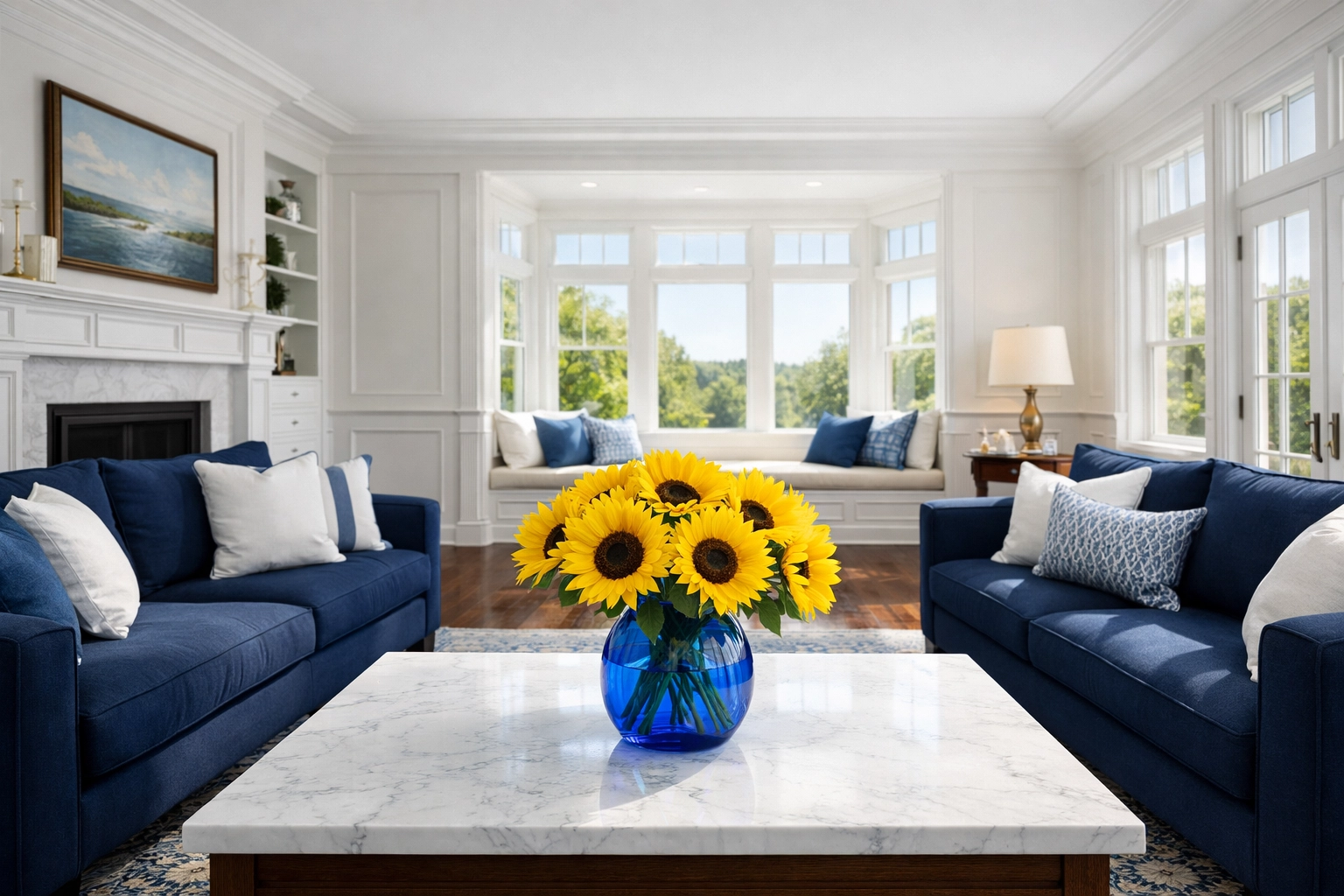 Pristine living room in a historic Harvard MA home after an eco-friendly house cleaning strike.
