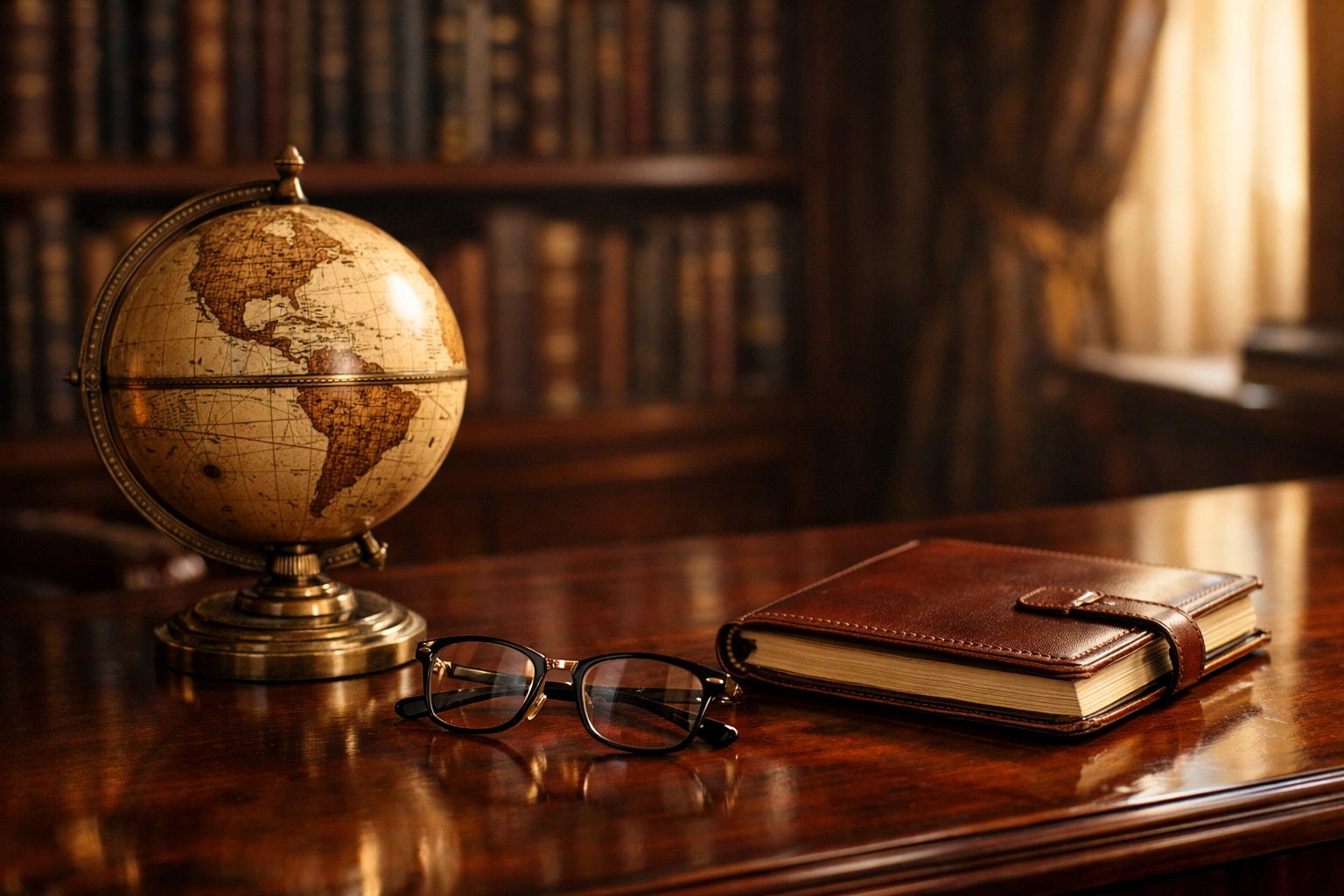 Private luxury office setting representing a global network for sourcing rare Rolex watches.