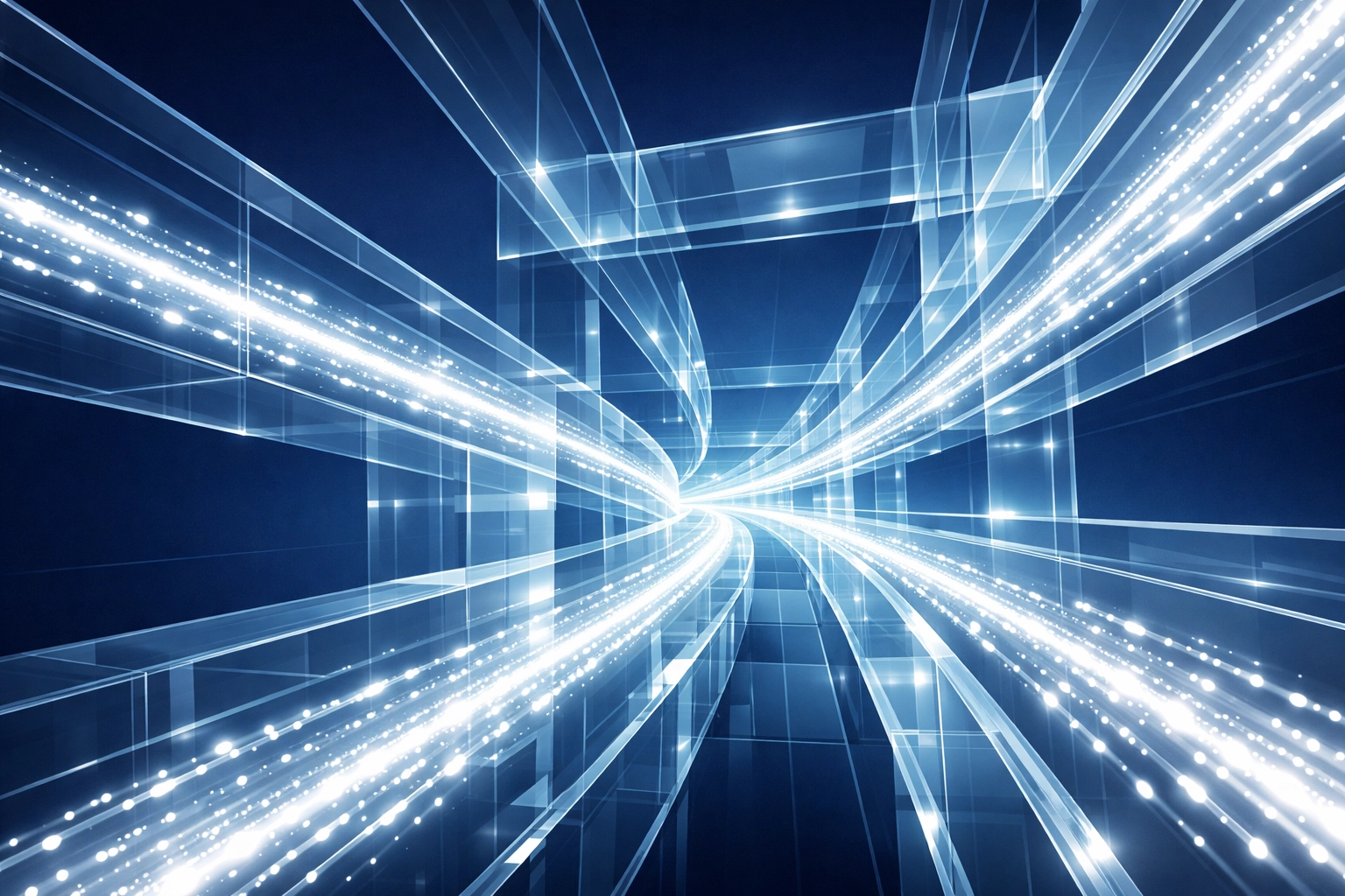 Visualization of a touchless financial workflow with fast, automated data transfer.